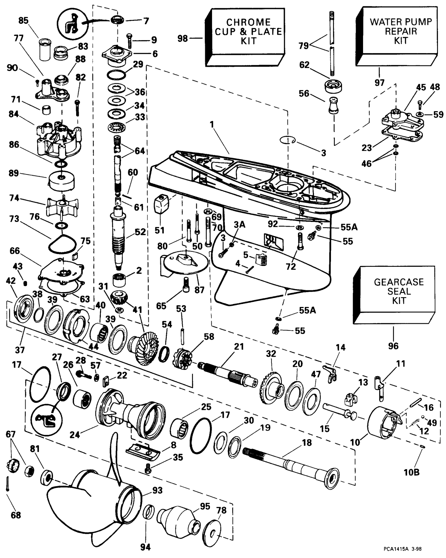 GEARCASE -- COUNTER-ROTATION -- FCX MODELS