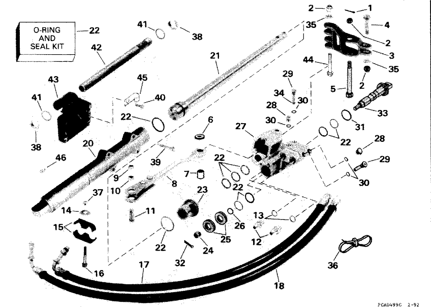 STEERING CYLINDER KIT - STARBOARD - V6 MODELS ONLY