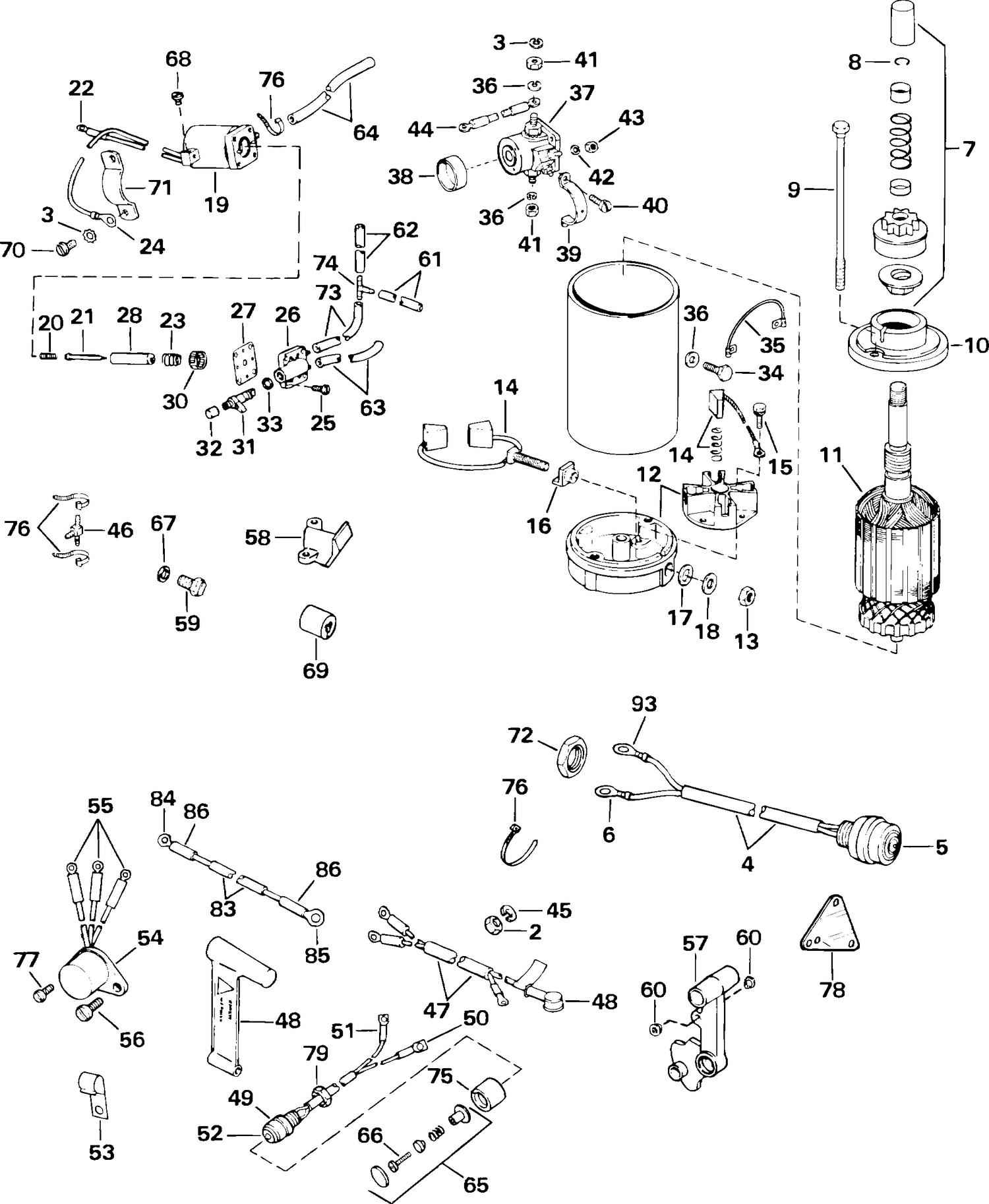 TILLER ELECTRIC START KIT - 65 MODELS