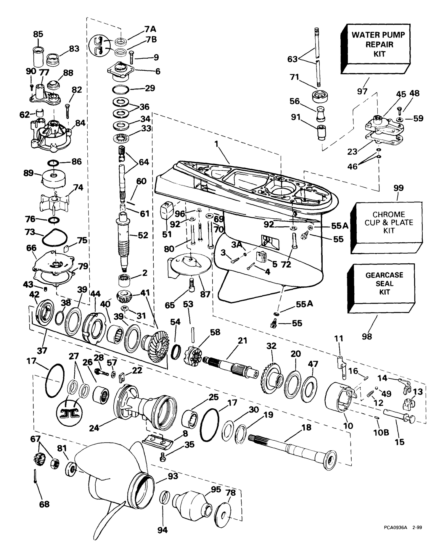 GEARCASE -- COUNTER-ROTATION -- CX, CZ MODELS