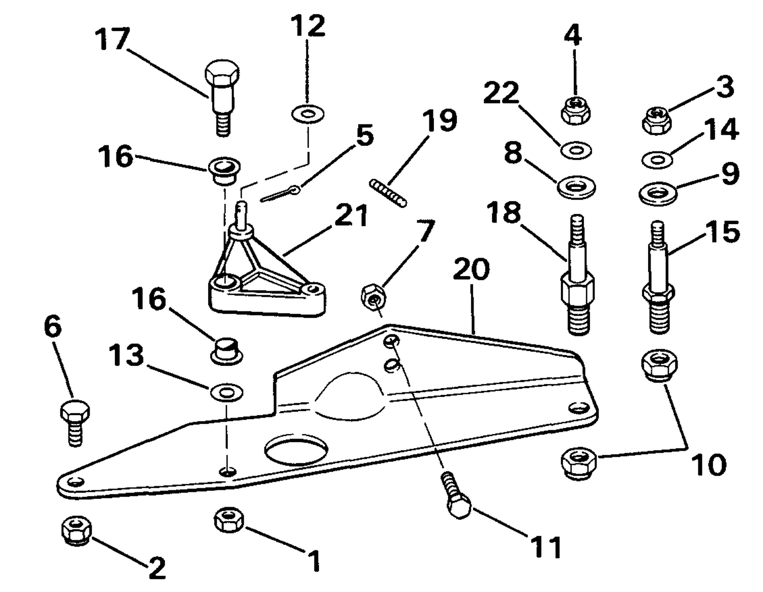 REMOTE CONTROL MOUNTING KIT FOR NON-OMC CABLES - 2.3 LITRE
