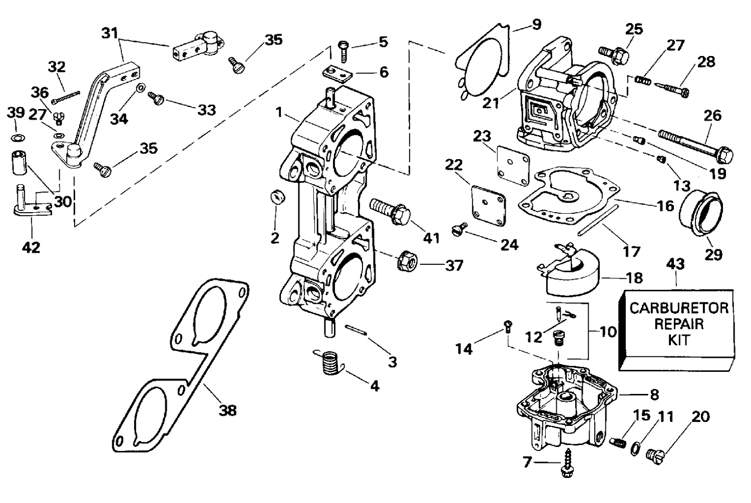 CARBURETOR AND LINKAGE EARLY PRODUCTION