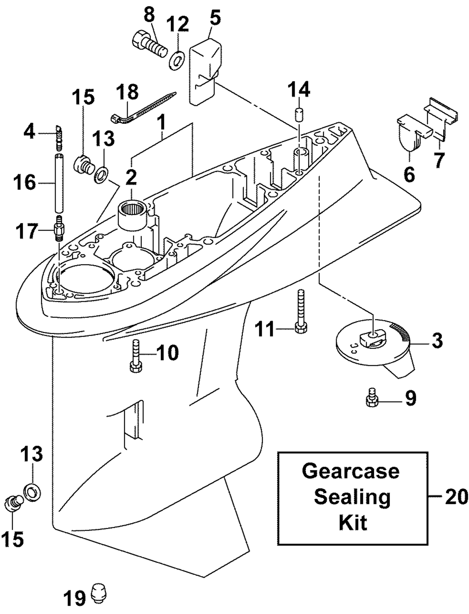 GEARCASE, COUNTER ROTATION