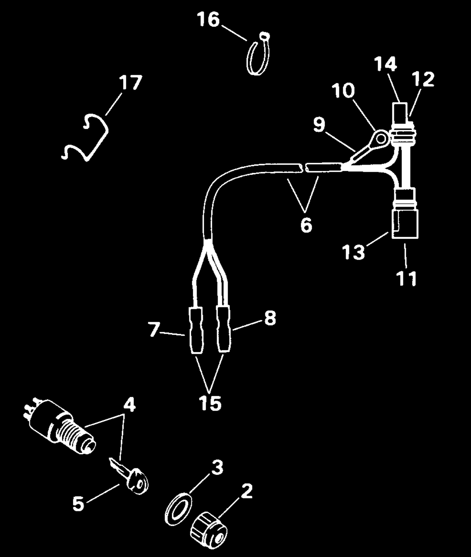 IGNITION SWITCH KIT -- 25, 35 ROPE (3-CYLINDER)