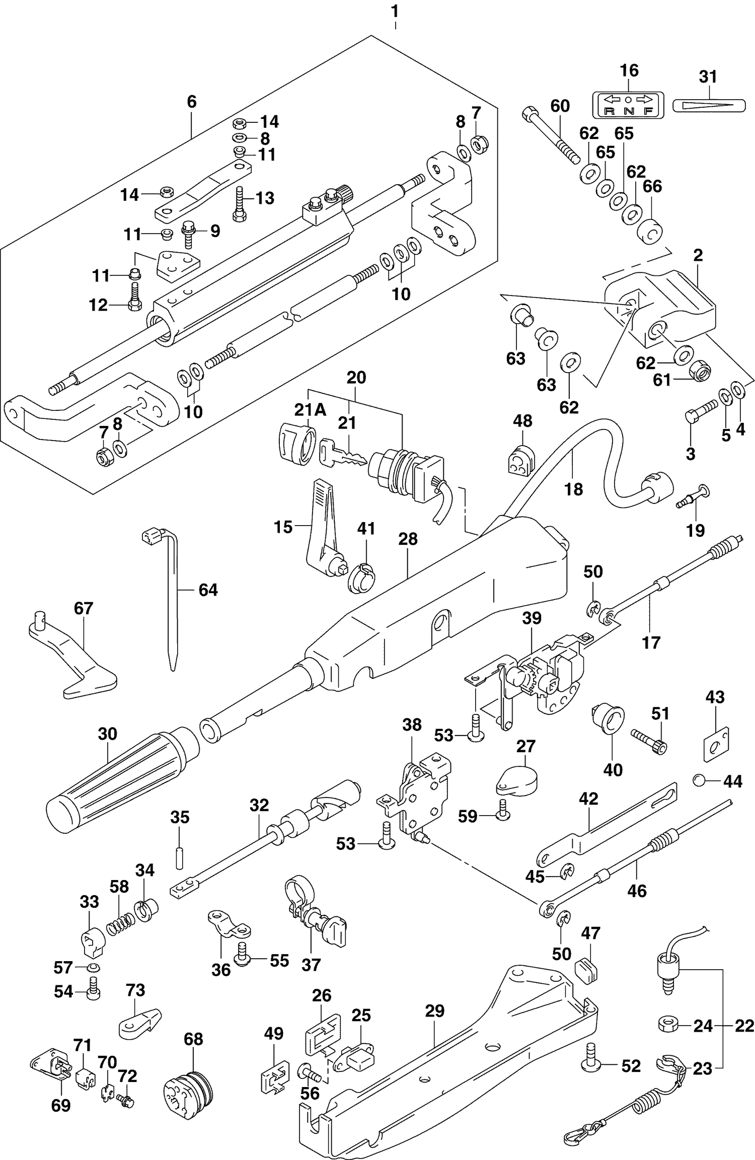 TILLER HANDLE ASSEMBLY
