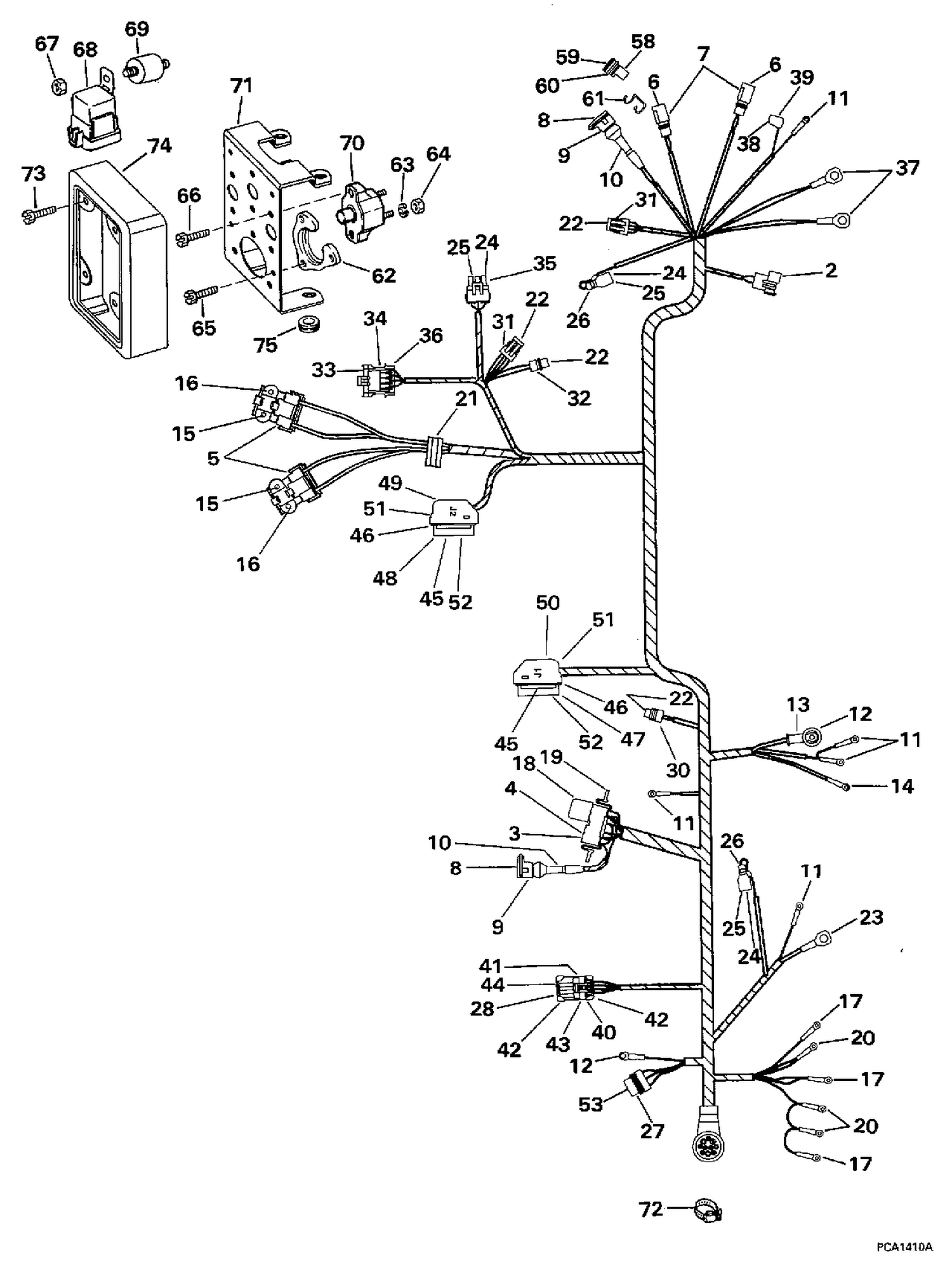 ENGINE WIRE HARNESS & BRACKET - TBI MODELS