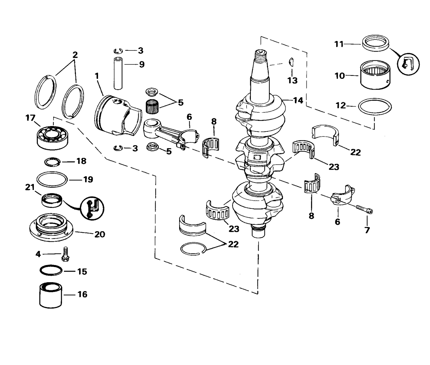 CRANKSHAFT AND PISTON