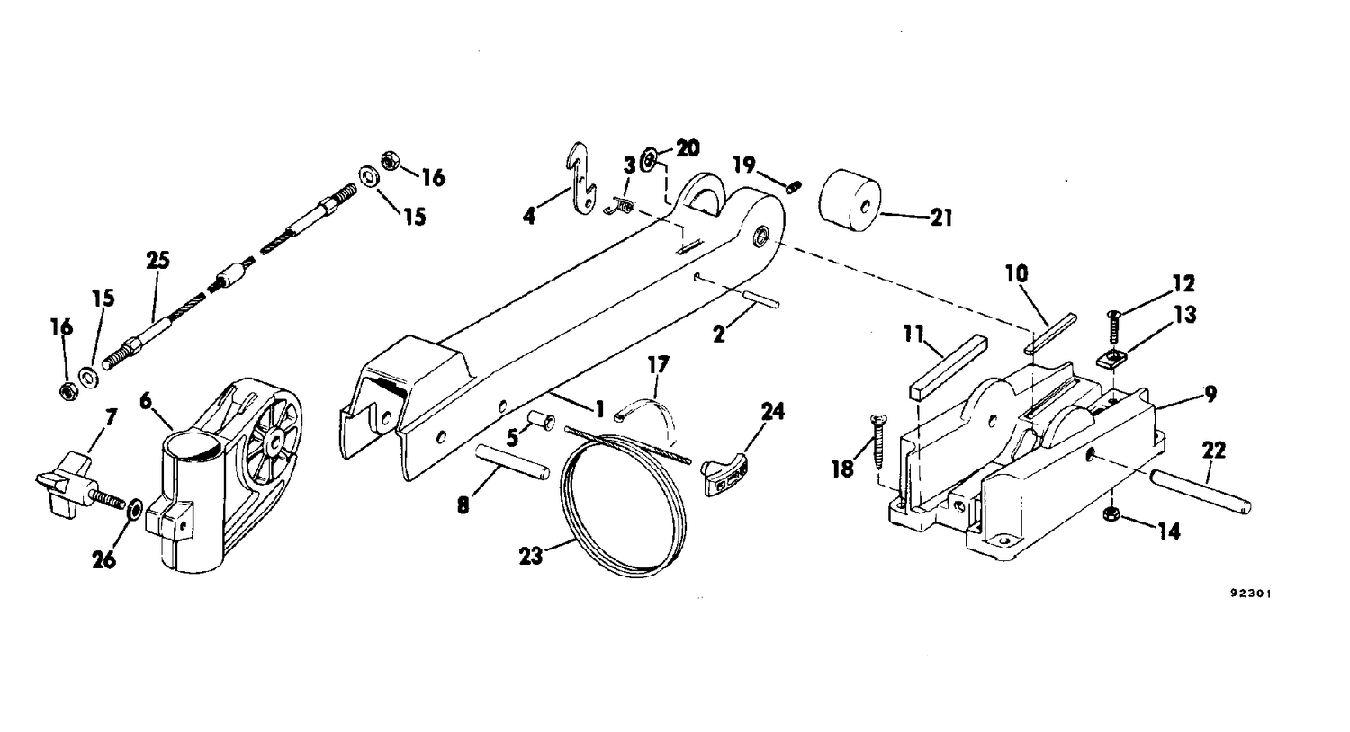 BOW ARM AND DECK BRACKET GROUP/BOW MOUNT MODELS