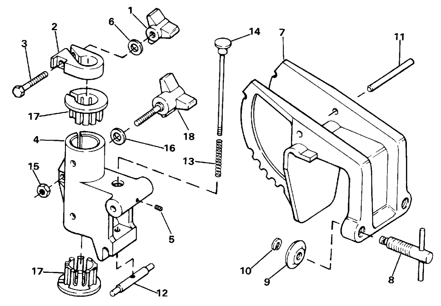 TRANSOM MOUNT STERN BRACKET
