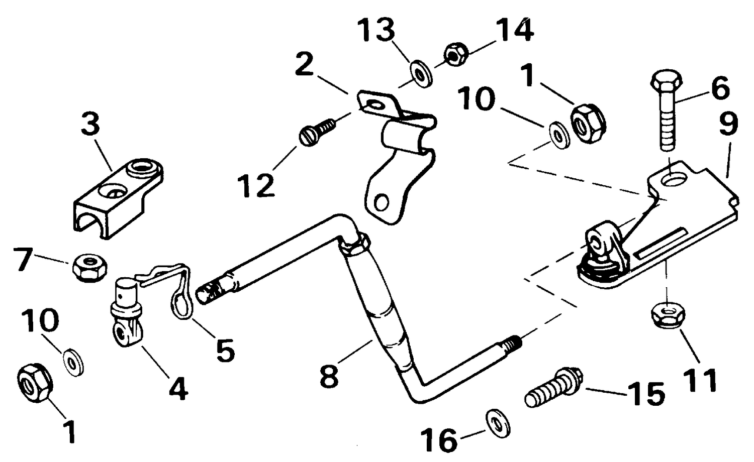 STEERING BAR KIT, AUXILIARY MOTOR  - 8, 9.9, 15