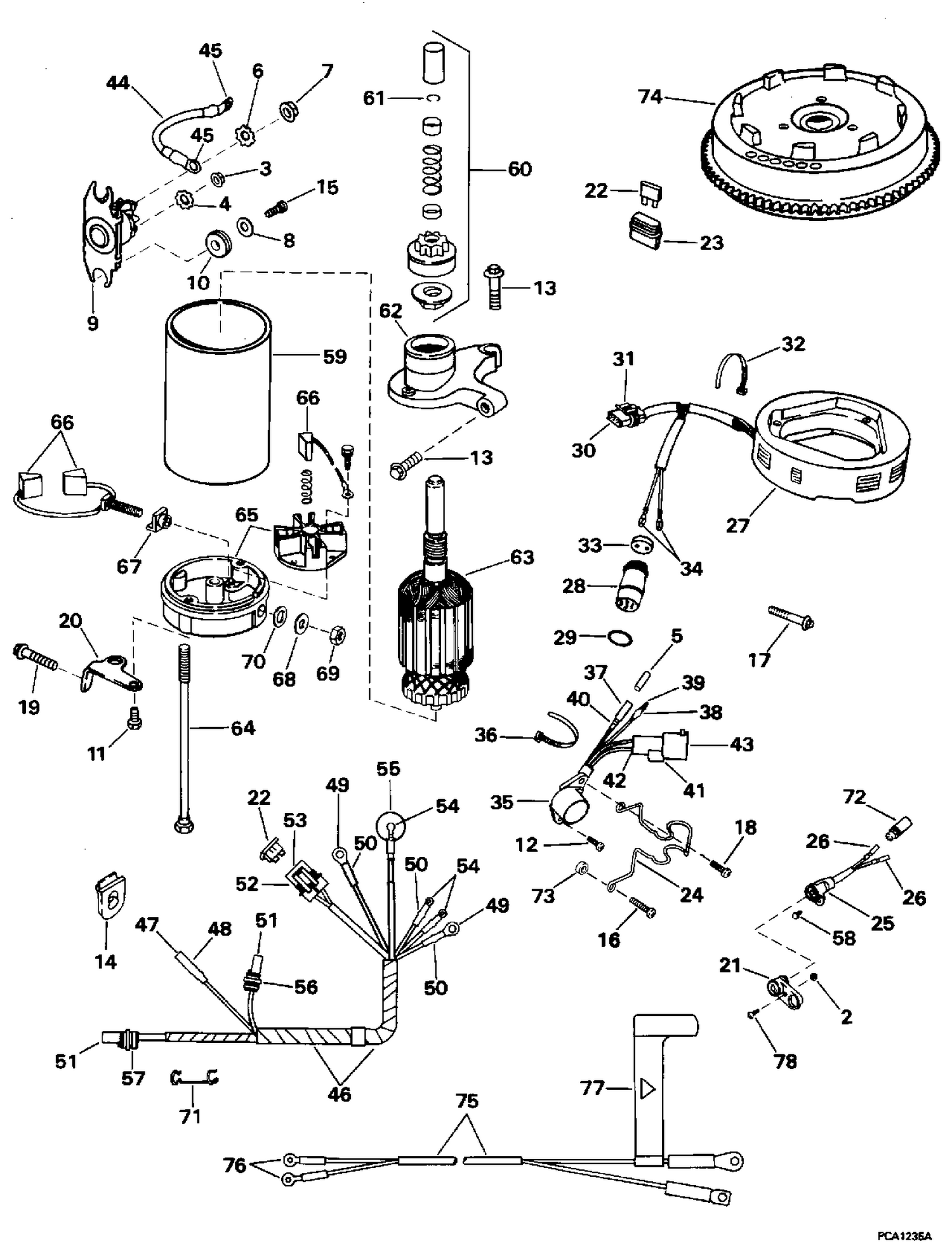 TILLER ELECTRIC START KIT - 9.9, 15 (4-STROKE)