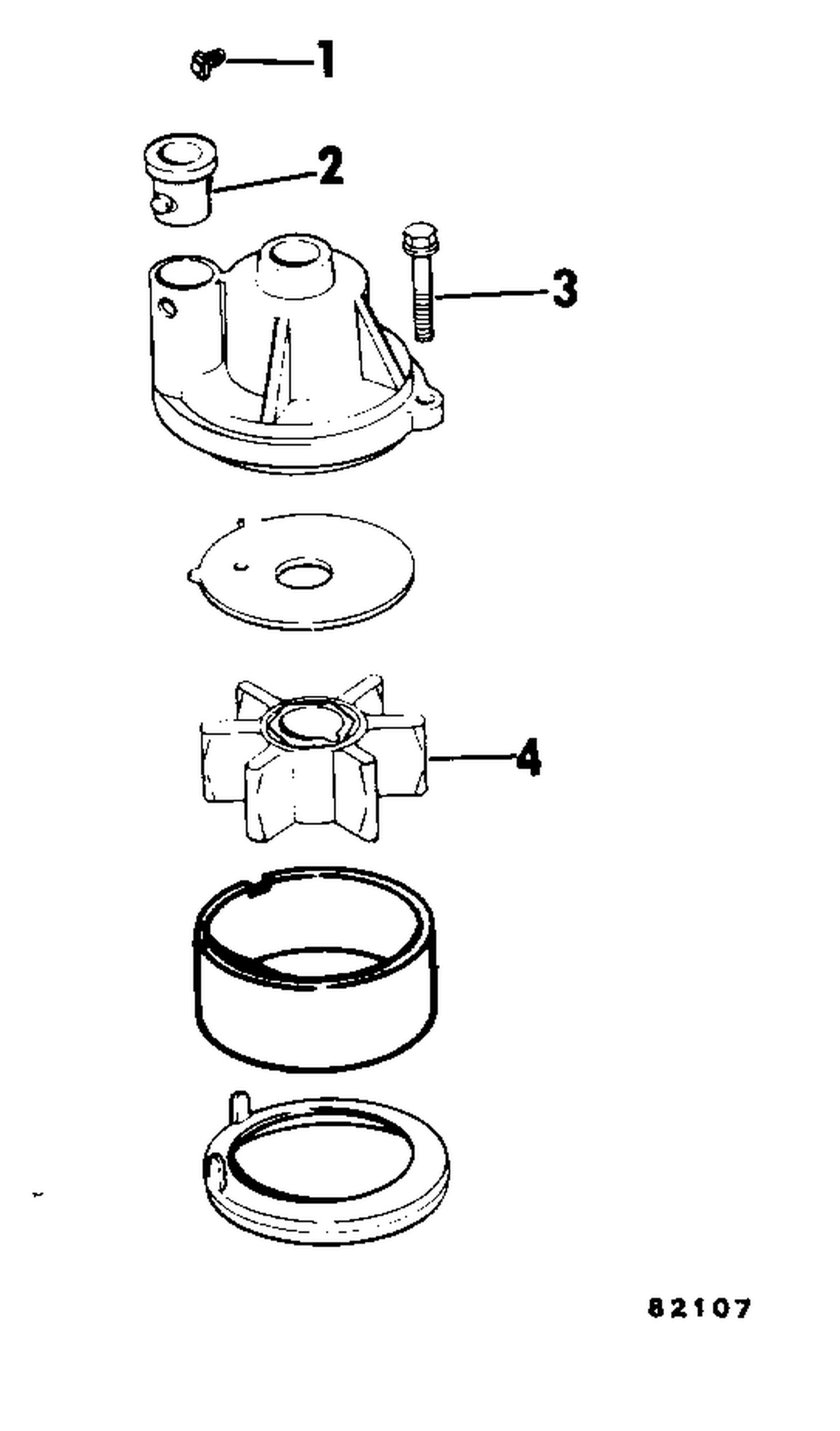 WATER PUMP REPLACEMENT KIT 2 - 4  (90 DEG. GEARCASE)