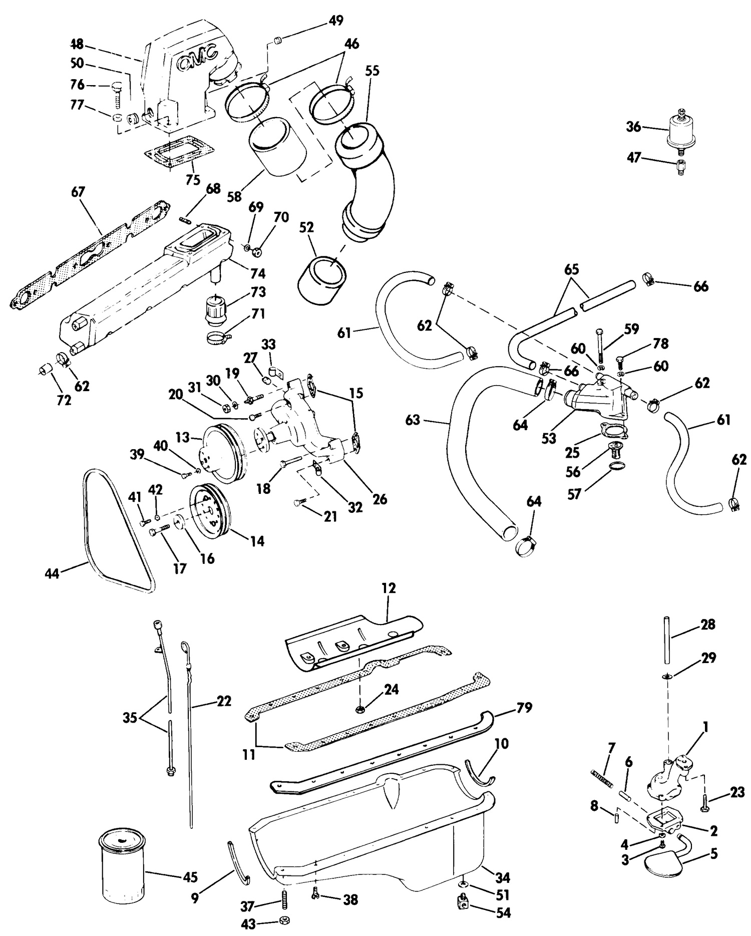 WATER, EXHAUST & OIL SYSTEM GROUP