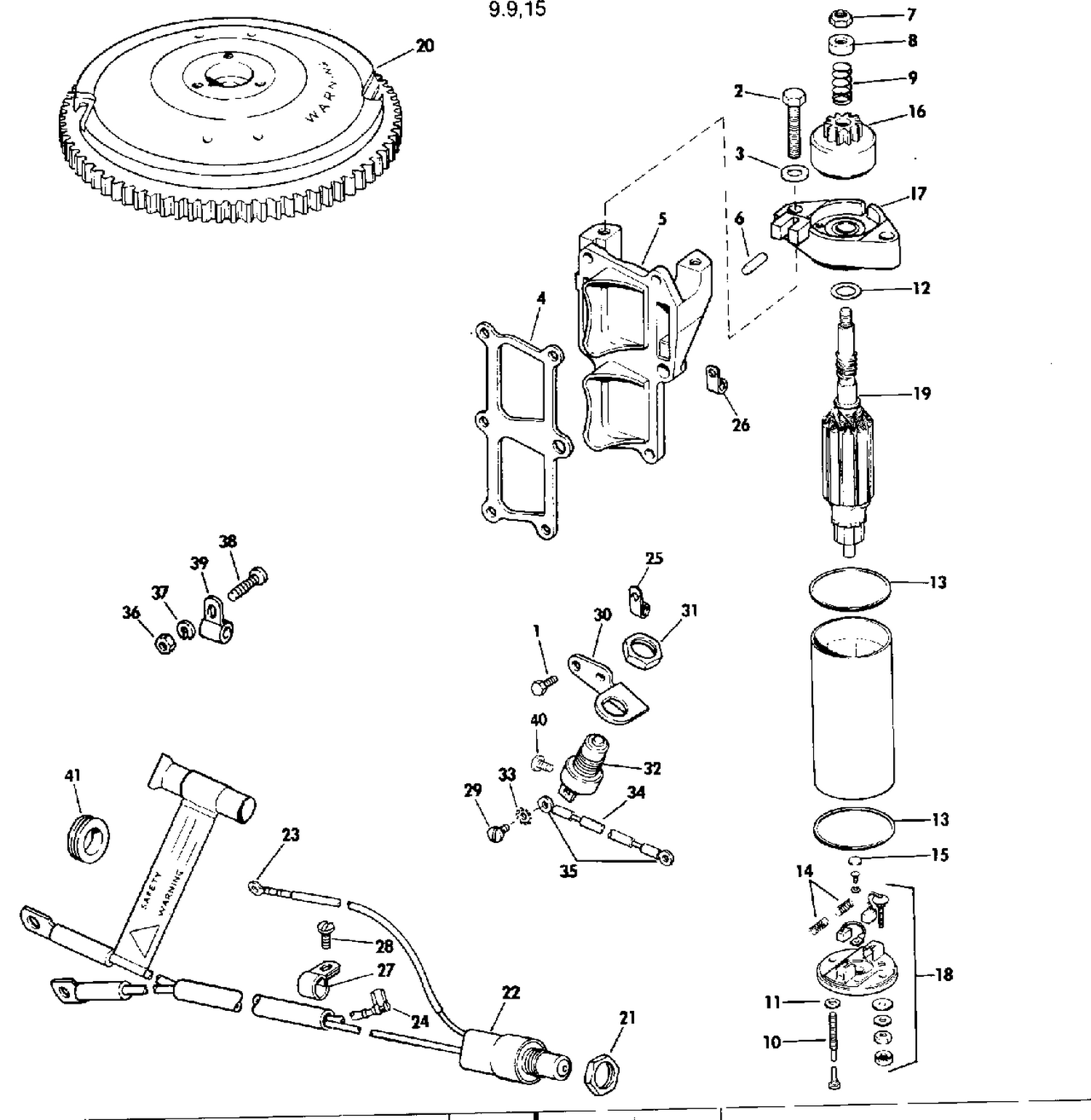 ELECTRIC STARTING KIT 9.9, 15