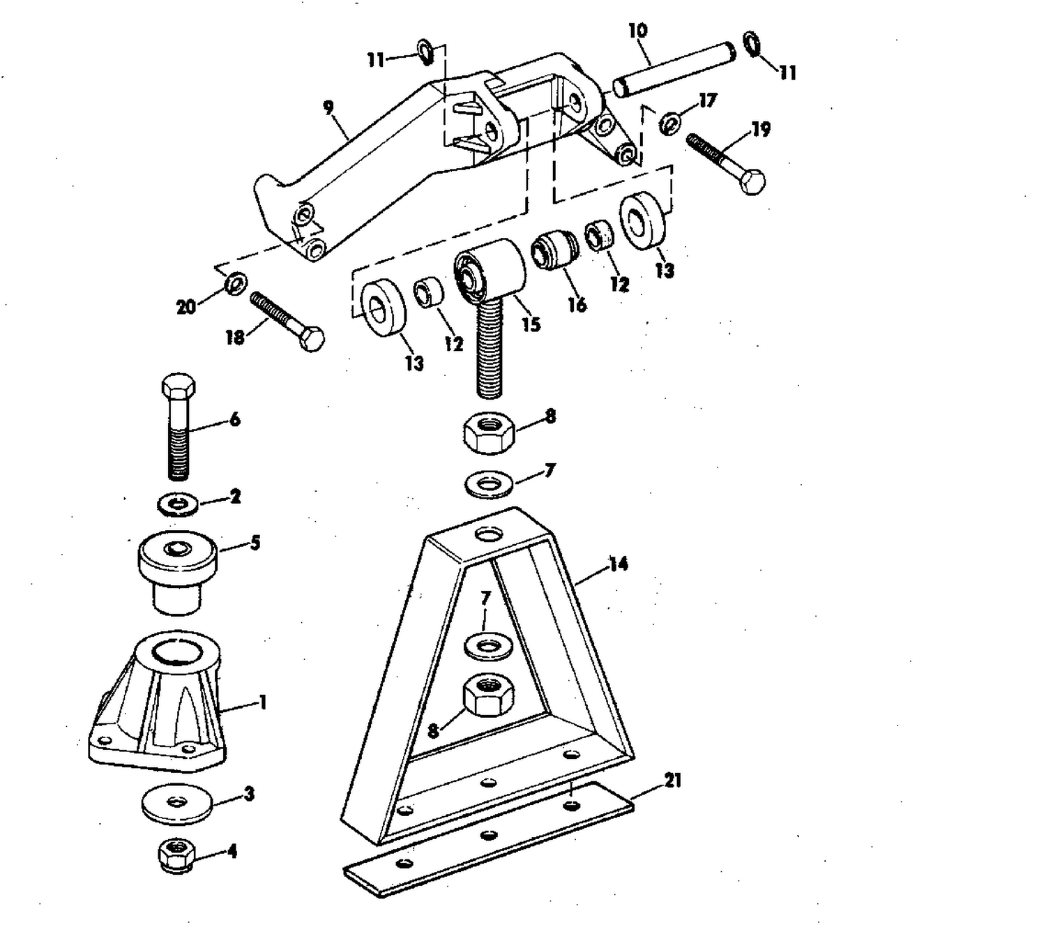 ENGINE MOUNT GROUP 165 HP WITH MANUAL TRIM