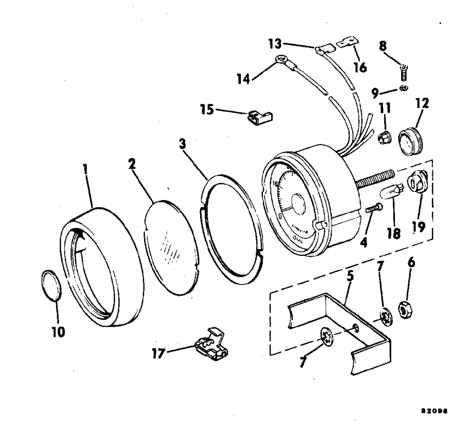 TACHOMETER KIT-SUN SHIELD 55 - 235 HP