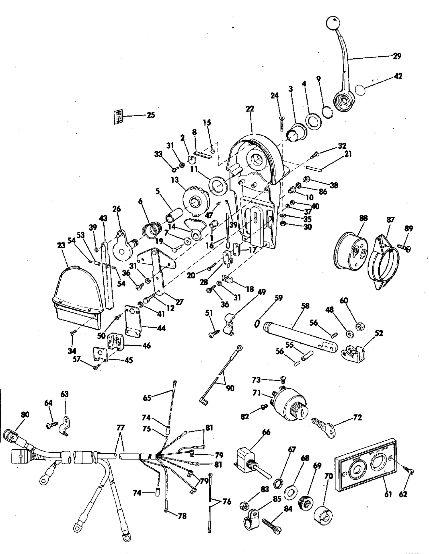 BINNACLE MOUNT CONTROL AND WIRING KIT55 - 235 HP