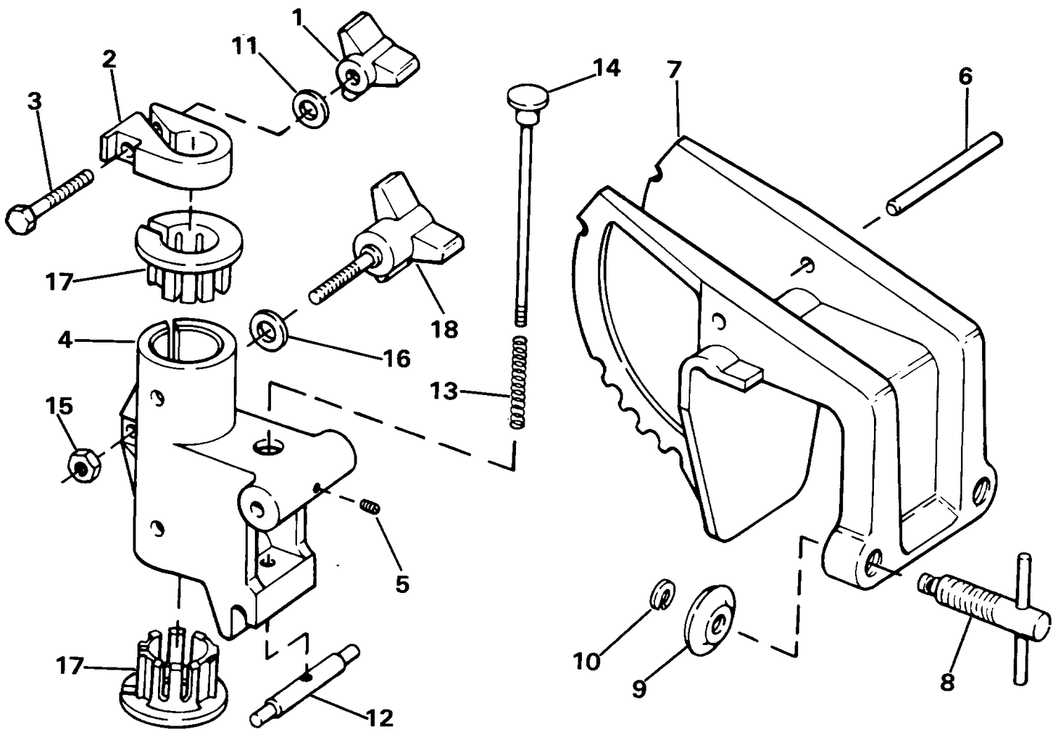 TRANSOM MOUNT STERN BRACKET