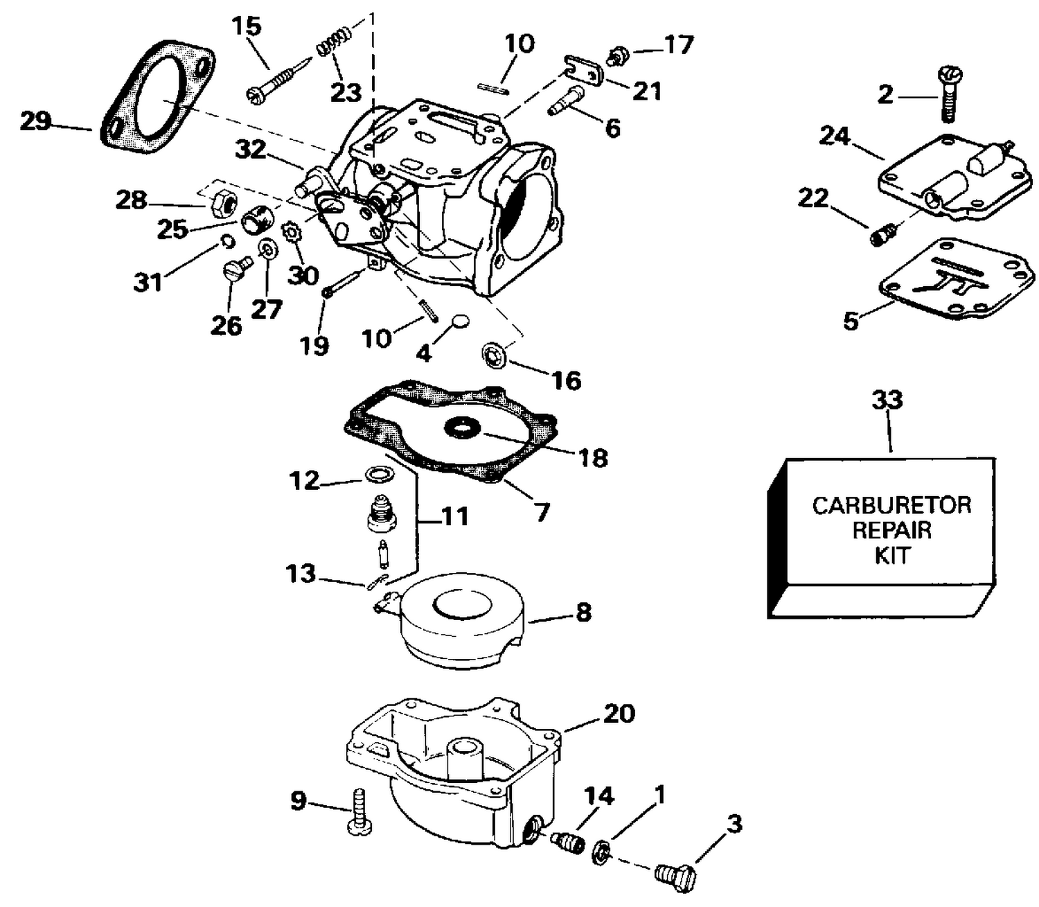 CARBURETOR LATE PRODUCTION-70 MODELS ONLY