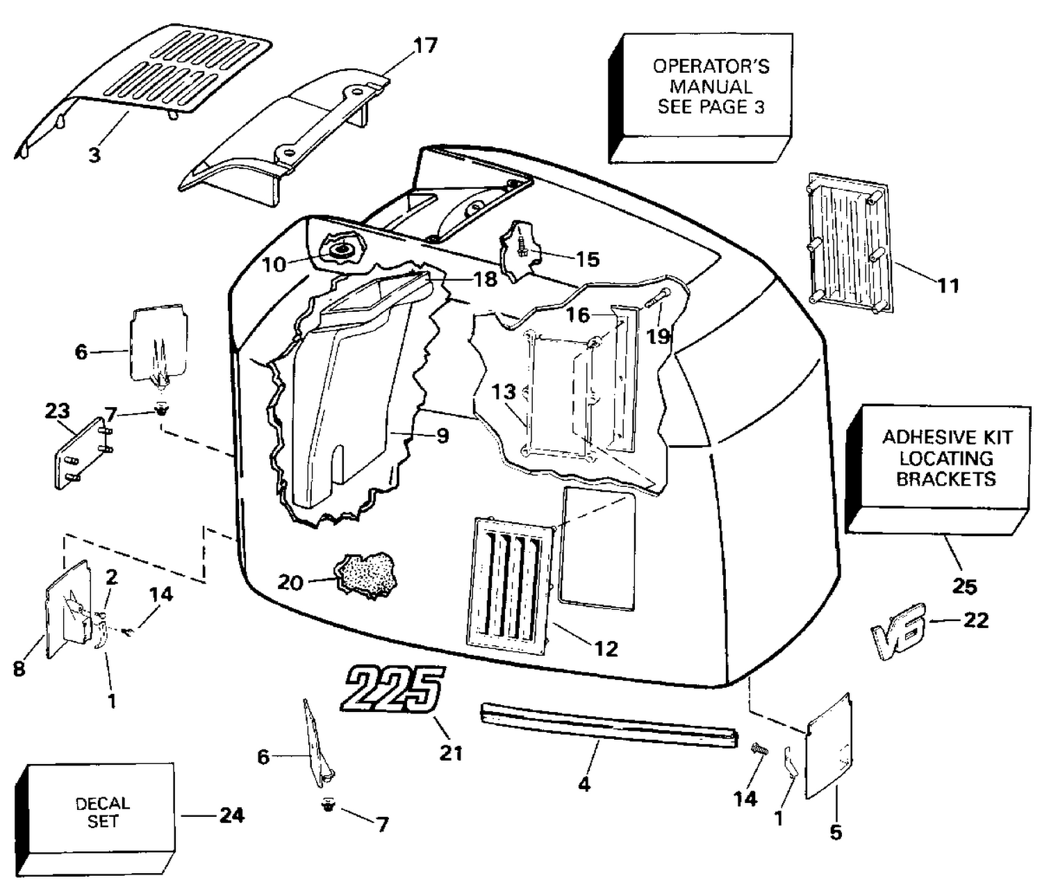 ENGINE COVER - JOHNSON - 200 STL, VJ200SL, 225STLL