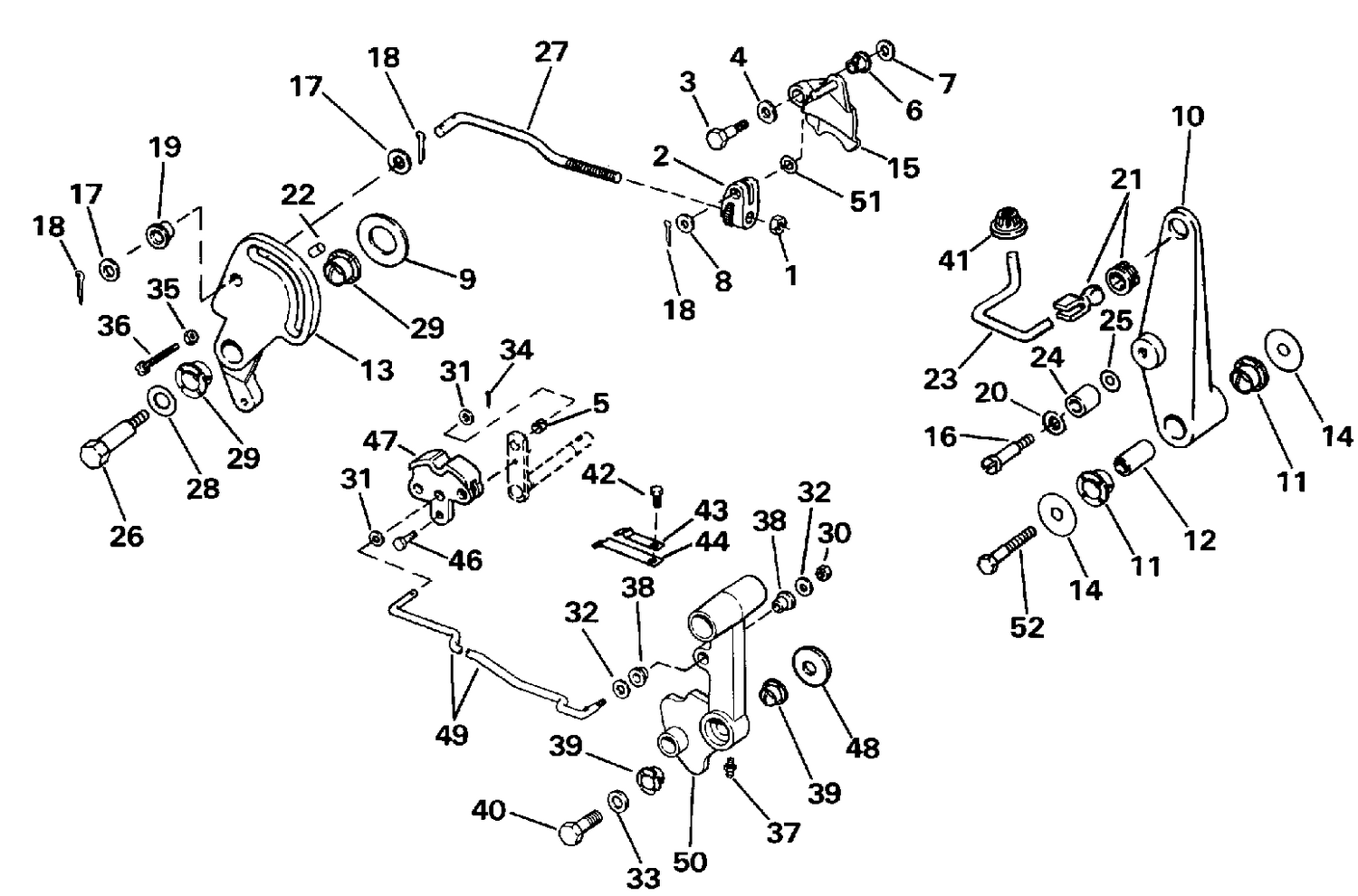 SHIFT & THROTTLE LINKAGE-MANUAL START