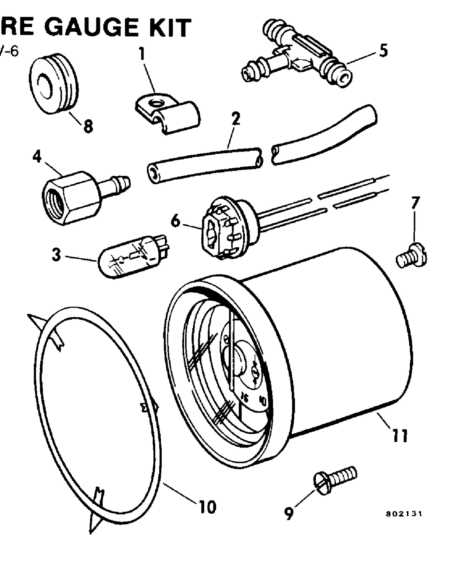 WATER PRESSURE GAUGE KIT 9.9 THRU V-6
