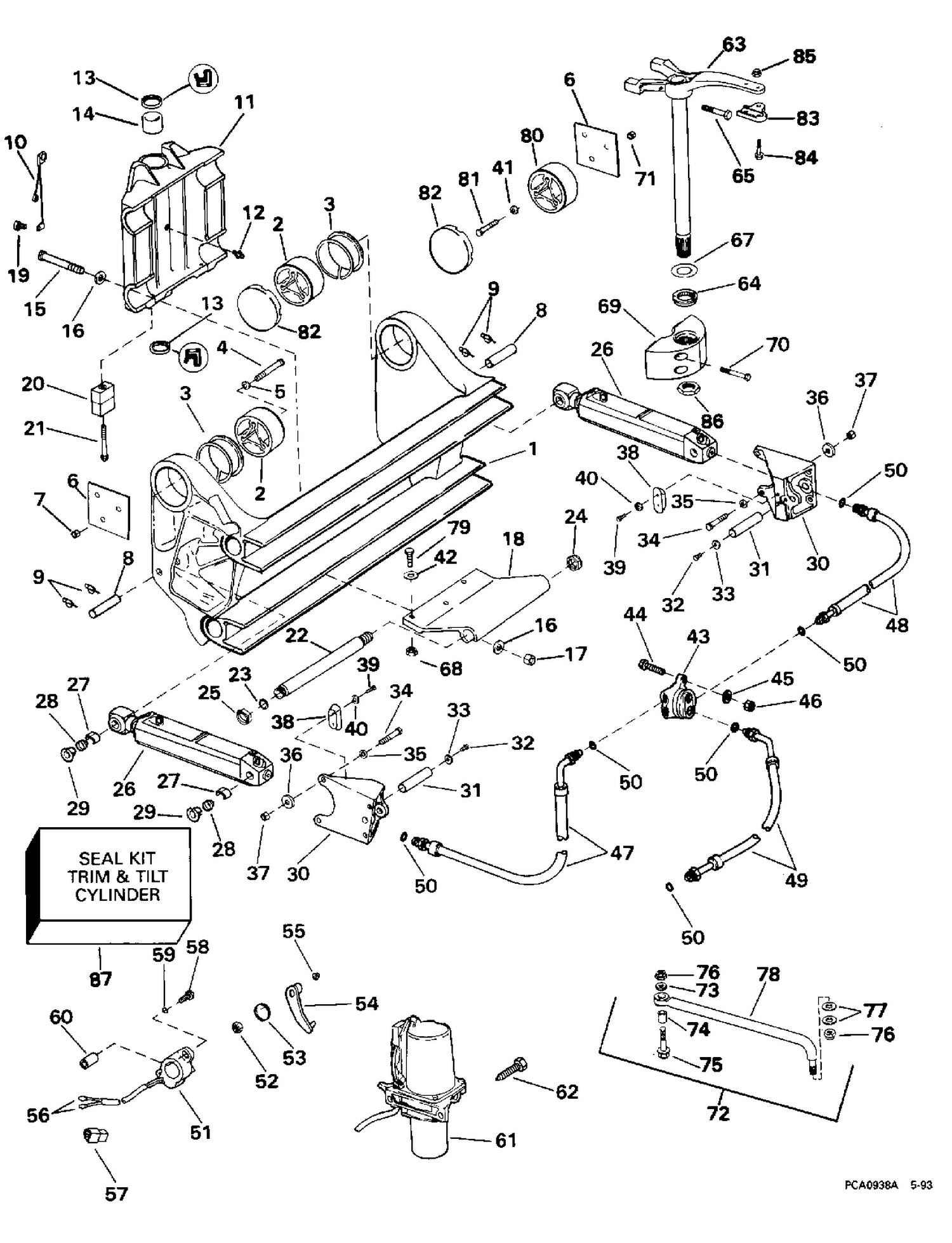 TRANSOM BRACKET ASSY. - QUIET RIDER