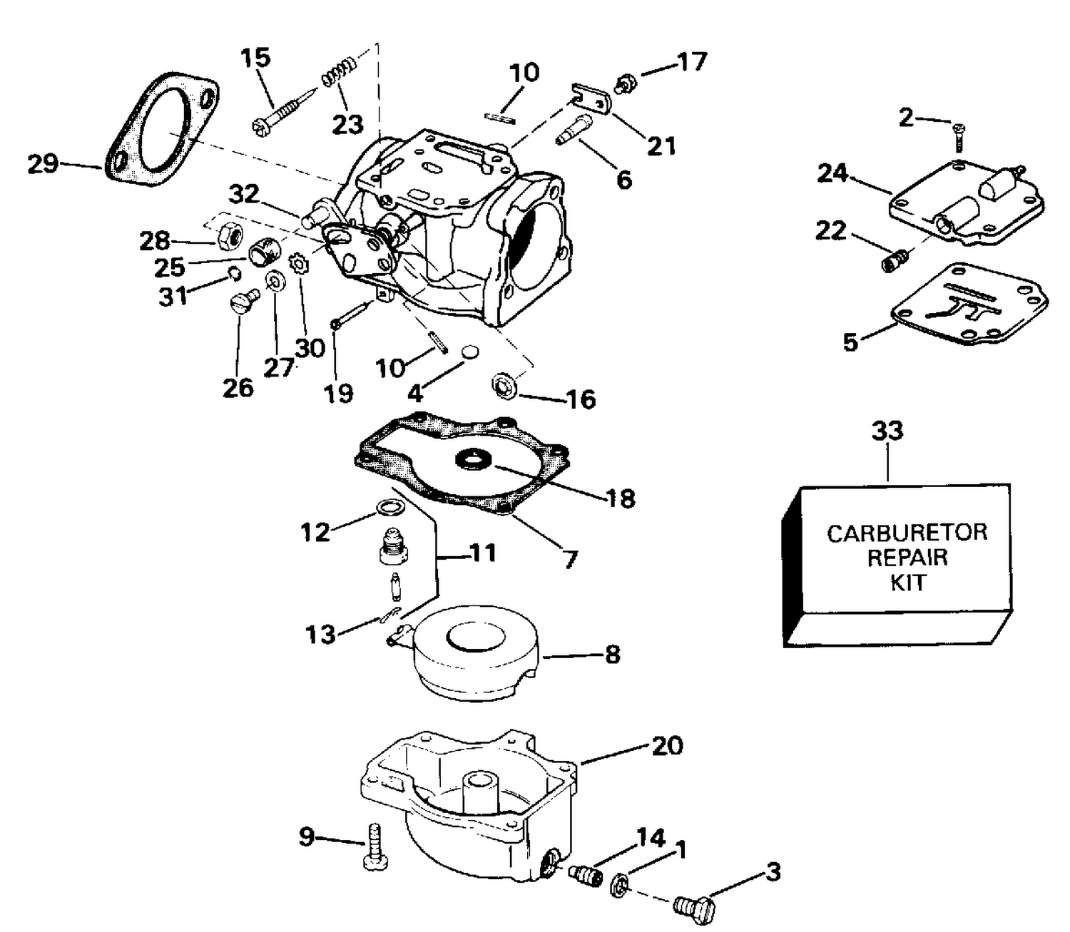 CARBURETOR 70 MODELS ONLY