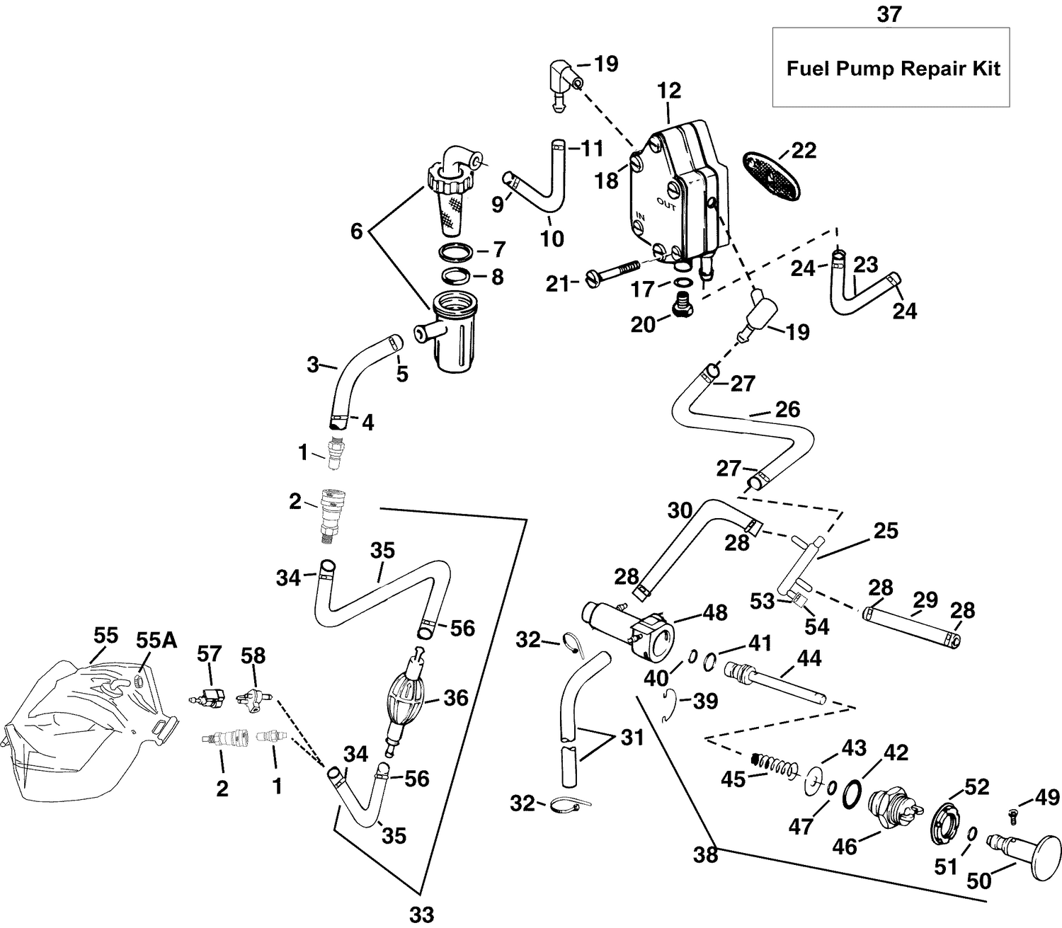 FUEL PUMP - FILTER & BLADDER
