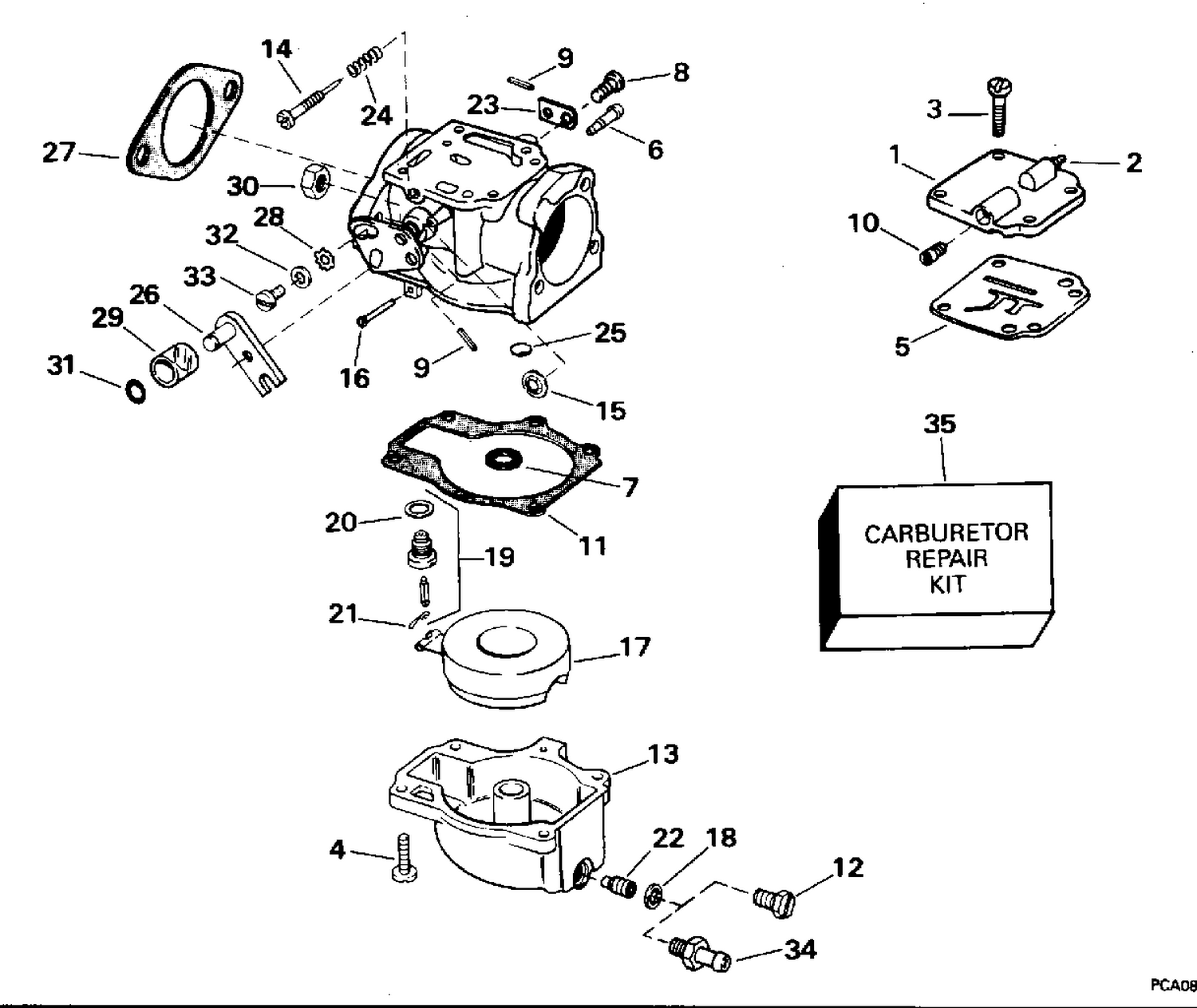 CARBURETOR - ALL 55 MODELS, 40RW
