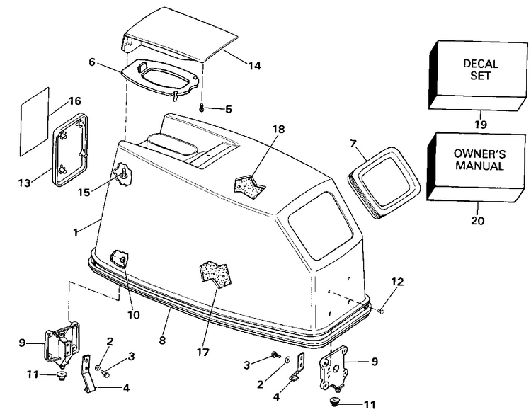 ENGINE COVER - EVINRUDE ROPE START ONLY