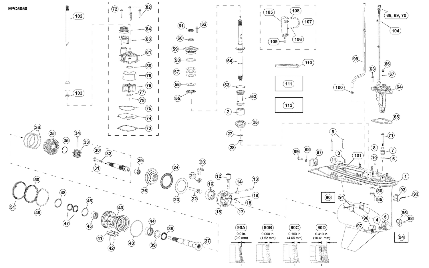 07-1_GEARCASE, SLX-Type - Counter Rotation (Ratio: 12:26, 0.46, 2.16:1)