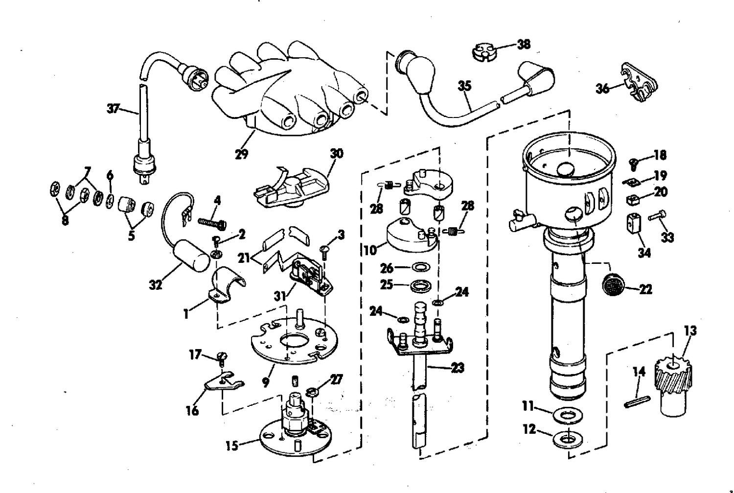 DISTRIBUTOR GROUP 225 & 245 STERN DRIVE