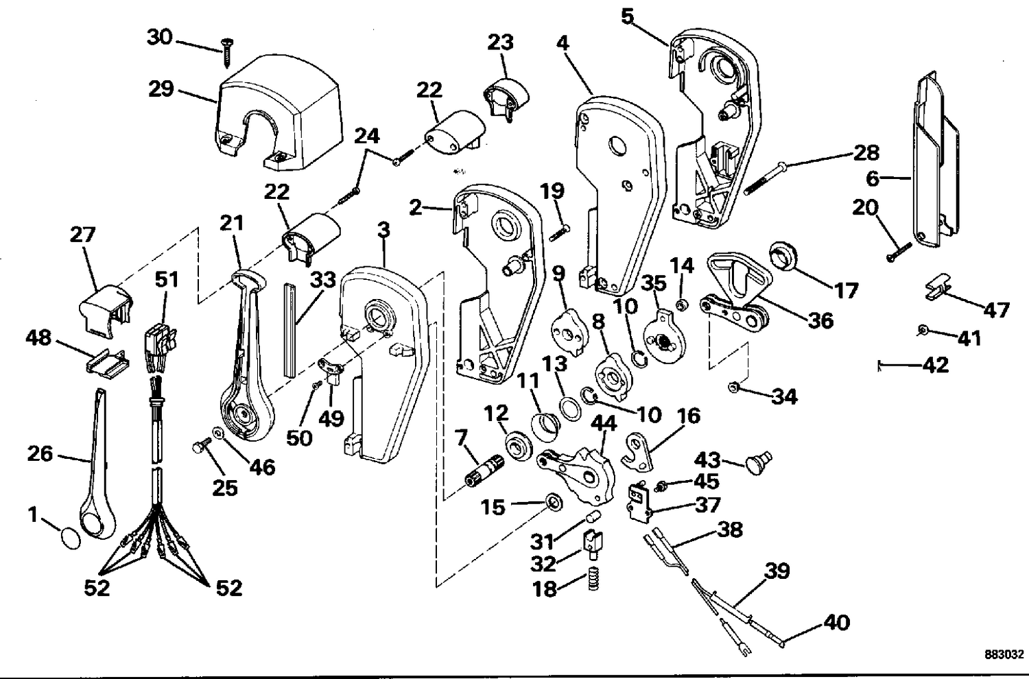 REMOTE CONTROL ASSEMBLY - BINNACLE MOUNT, DUAL LEVER