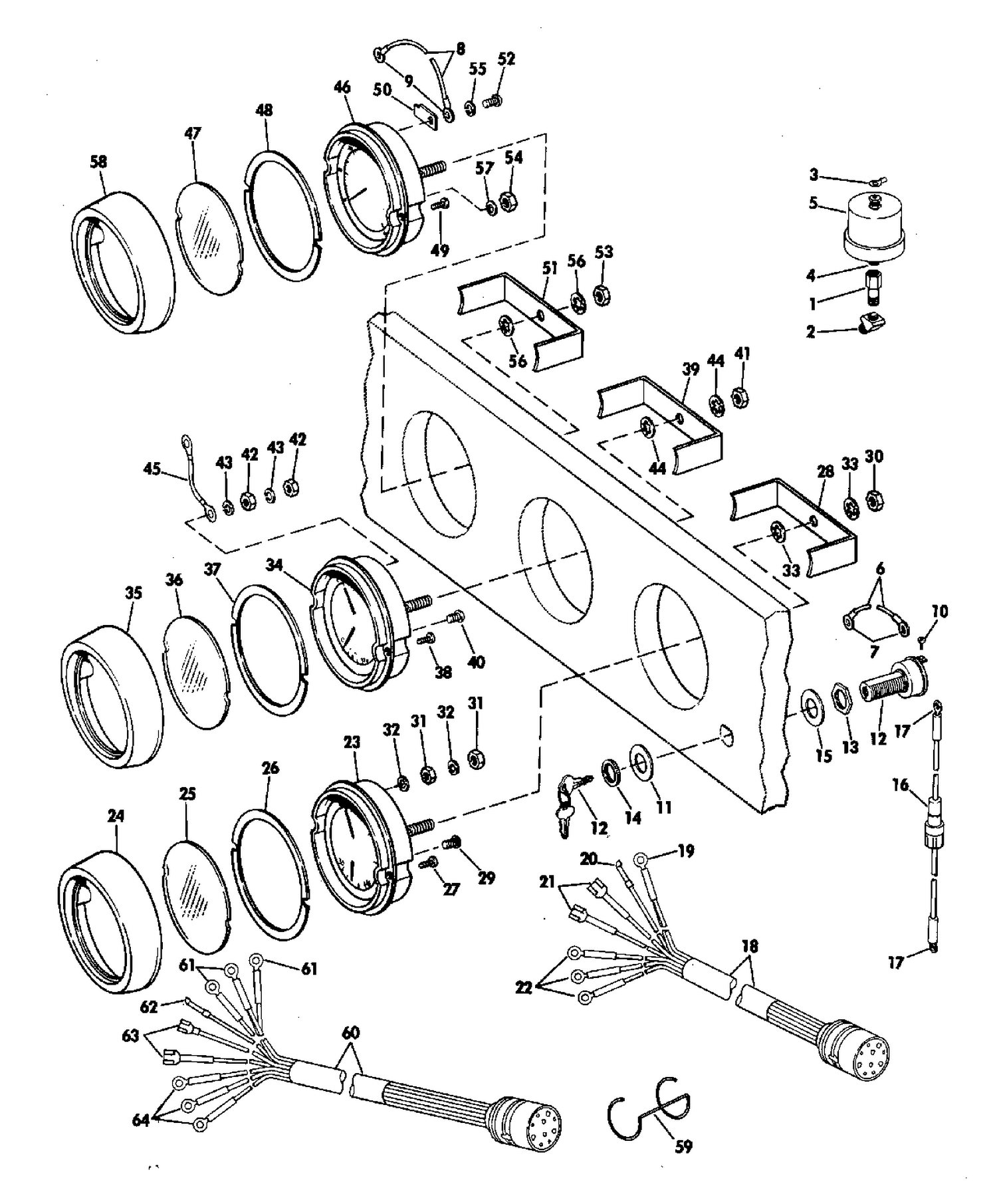 INSTRUMENT KIT ASSEMBLY SUN SHIELDED STERN DRIVE