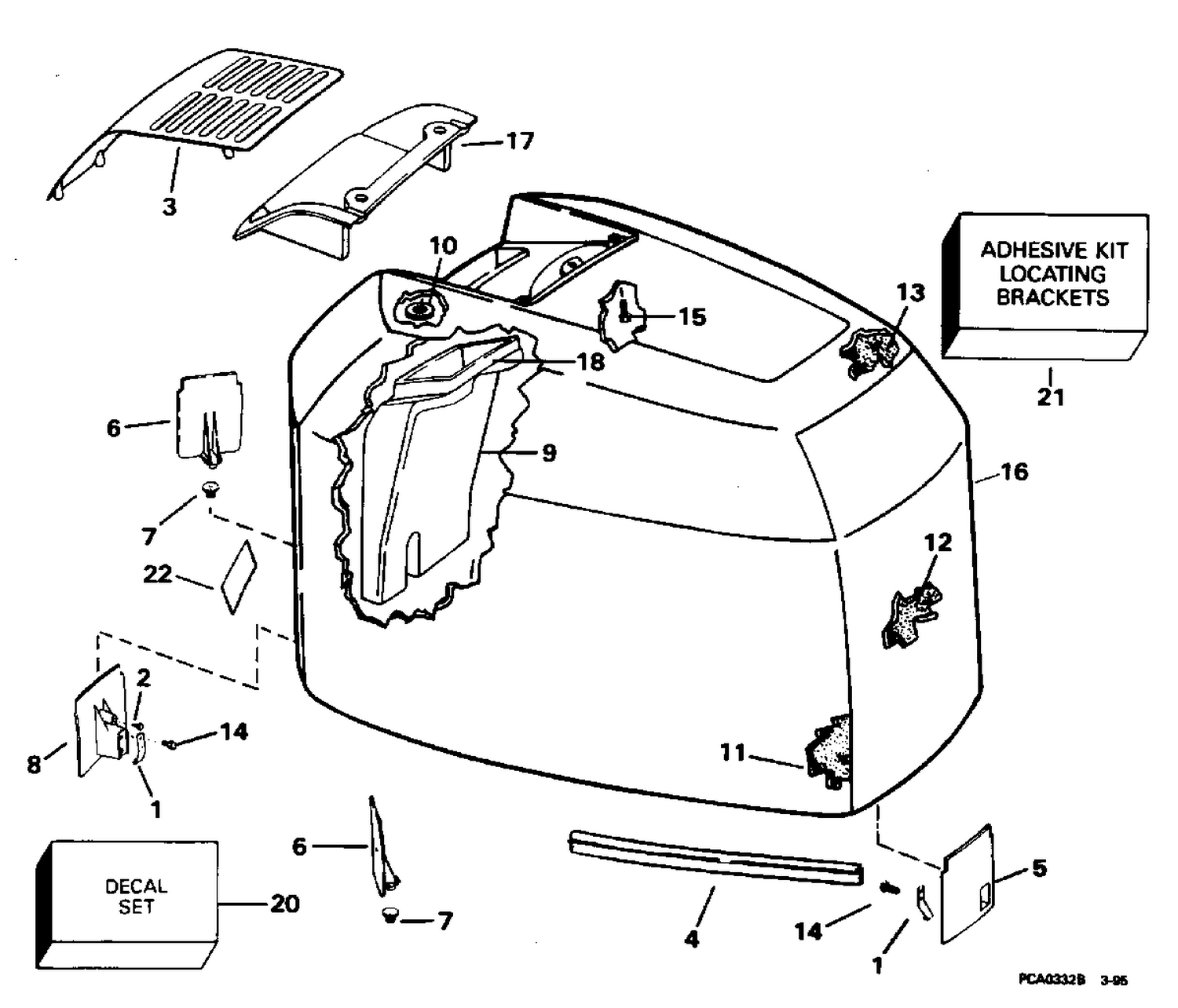 ENGINE COVER - JOHNSON - 200TX, 200SL, 200CX, 225