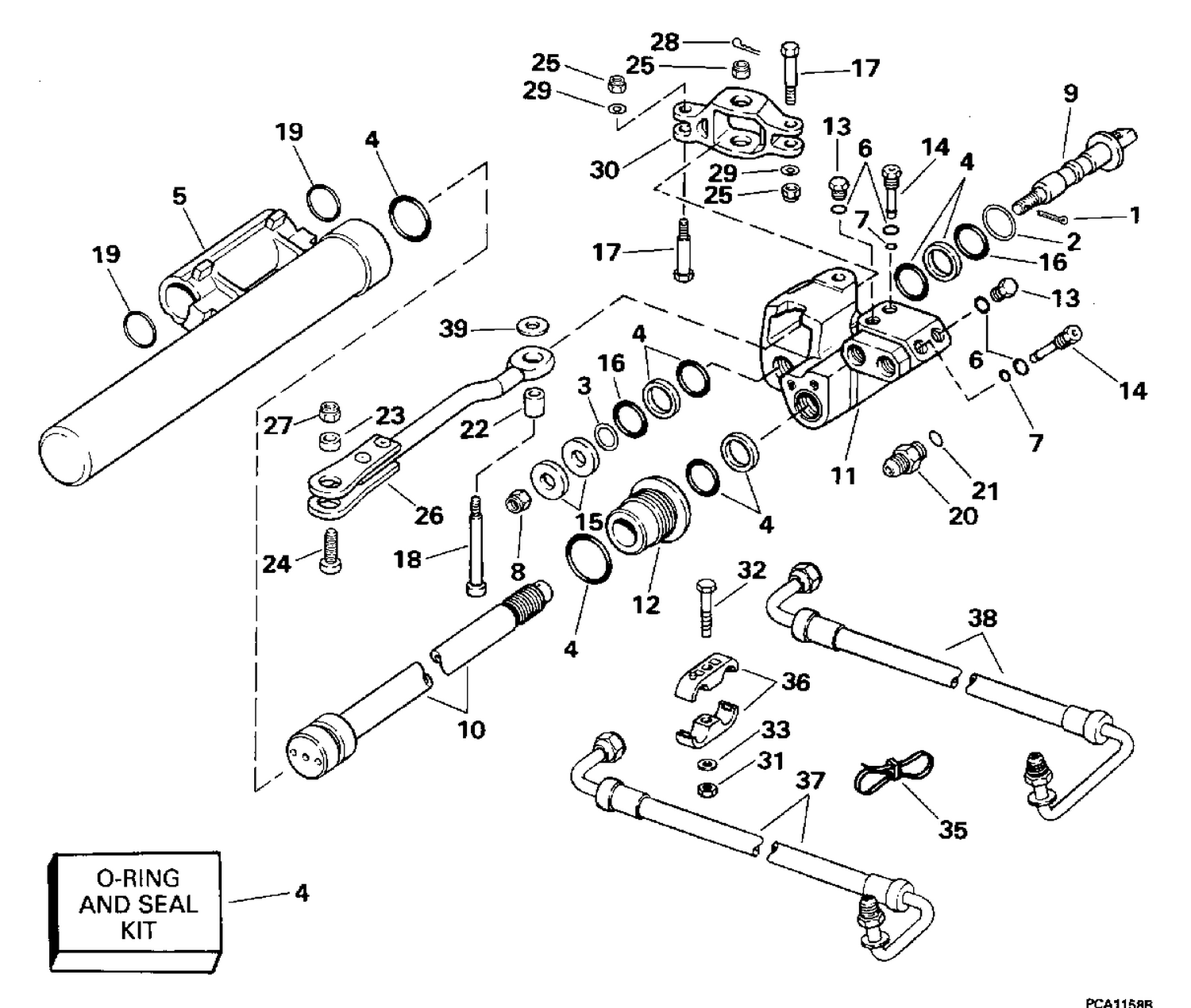 STEERING CYLINDER KIT - STARBOARD - V8 MODELS ONLY