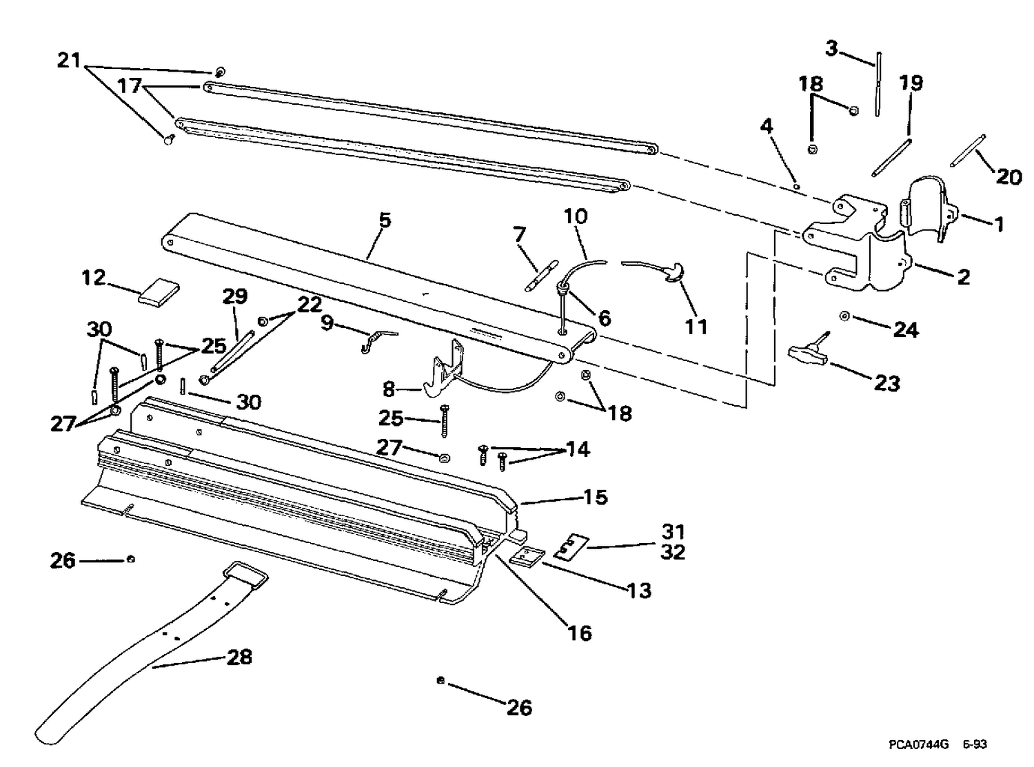 BOW ARM & DECK BRACKET GROUP