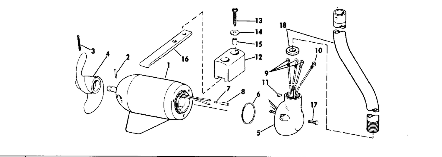 MOTOR AND ADAPTER GROUP/24 VOLT BOW MOUNT