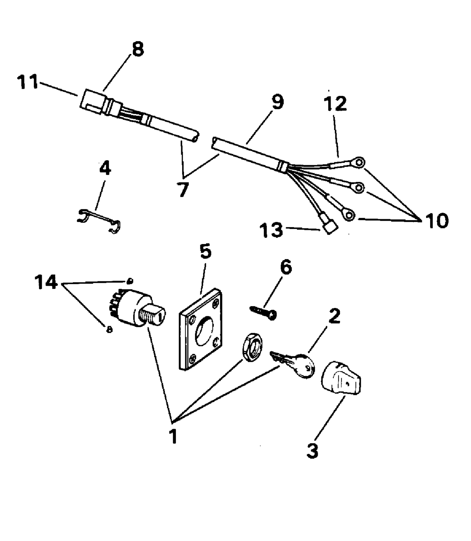 IGNITION SWITCH & CABLE - 85 MODELS