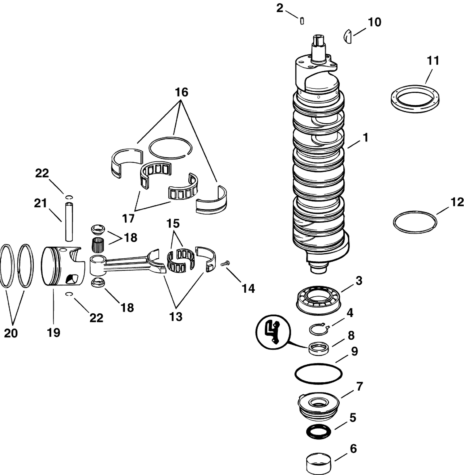 CRANKSHAFT & PISTONS