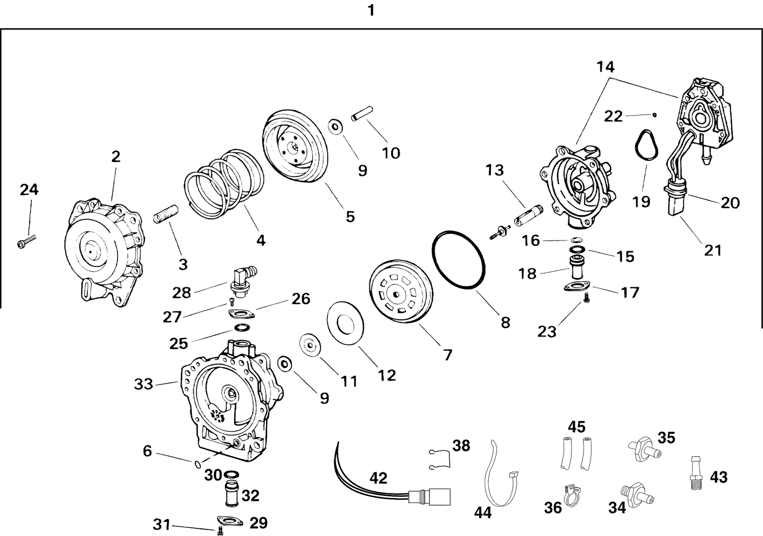 REPLACEMENT FUEL/OIL PUMP (All 3 Wire, Except 40/50HP Carbureted 2 Cyl.)