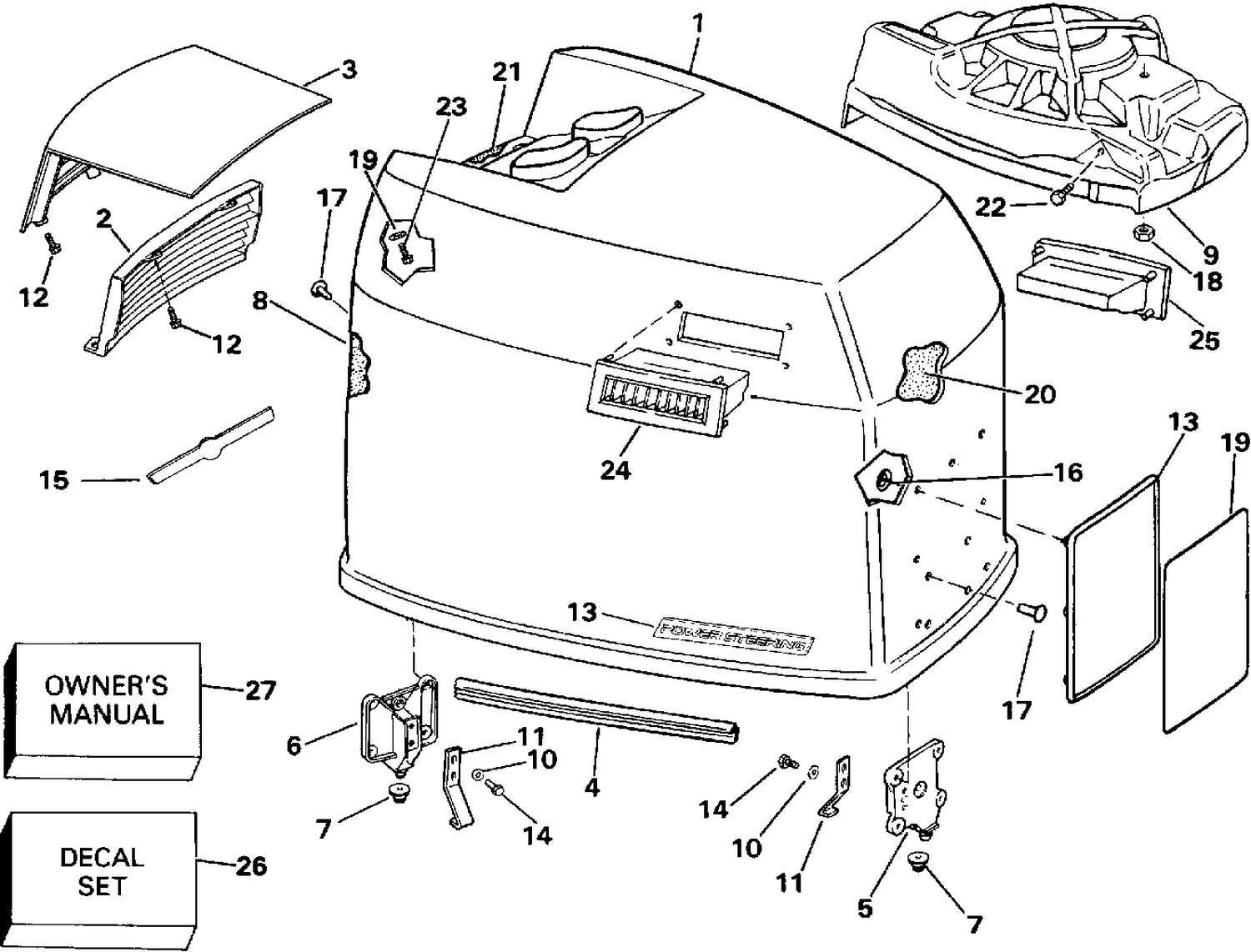 ENGINE COVER - JOHNSON - 200TX, 200CX, 225T, 225P, 225C