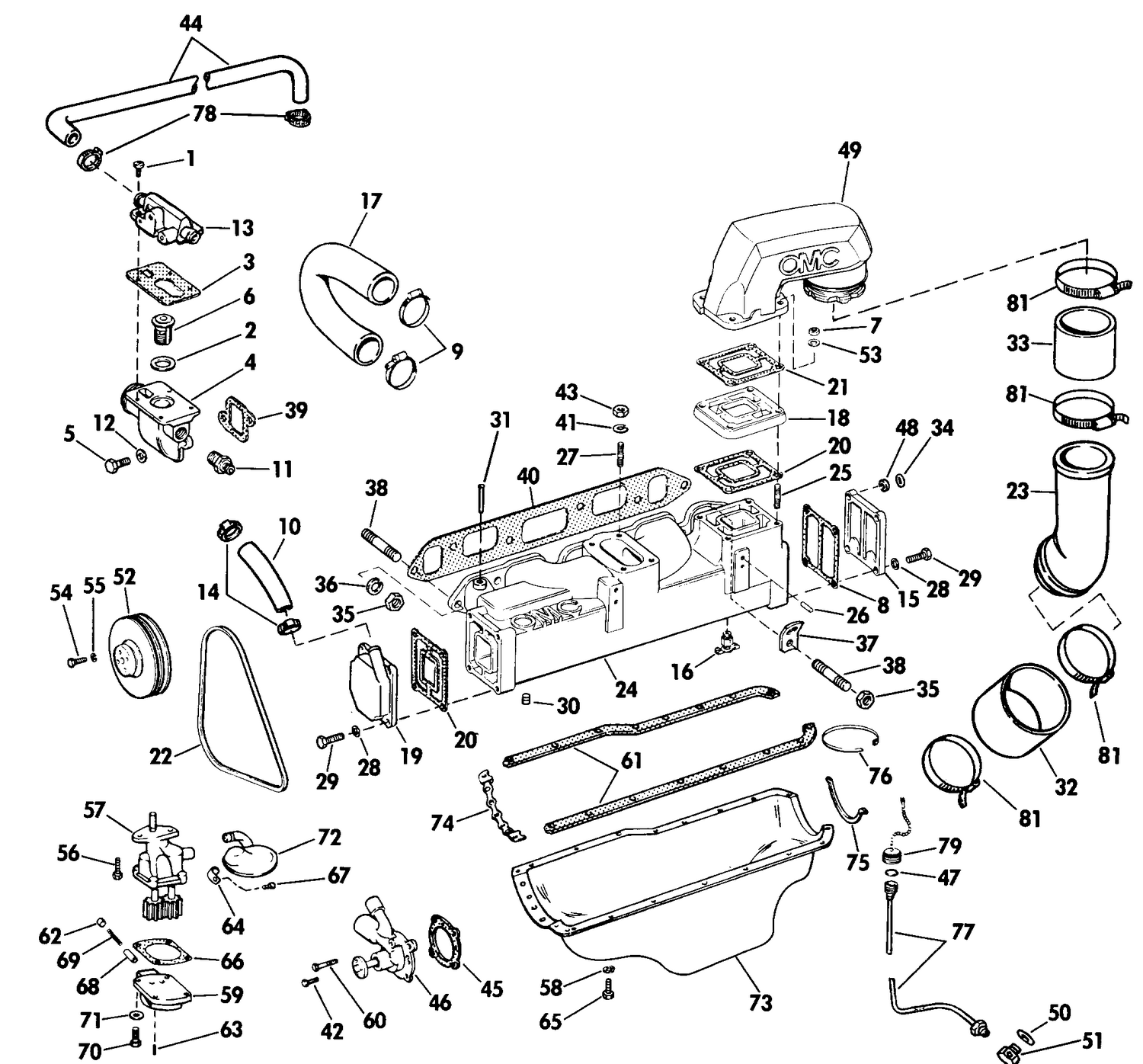 COOLING & OILING GROUP 2.5 LITRE MODELS