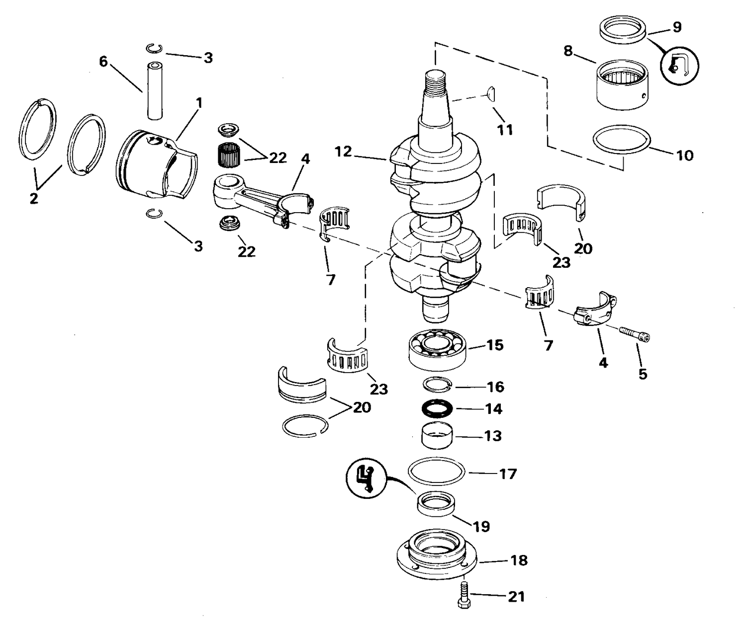 CRANKSHAFT AND PISTON