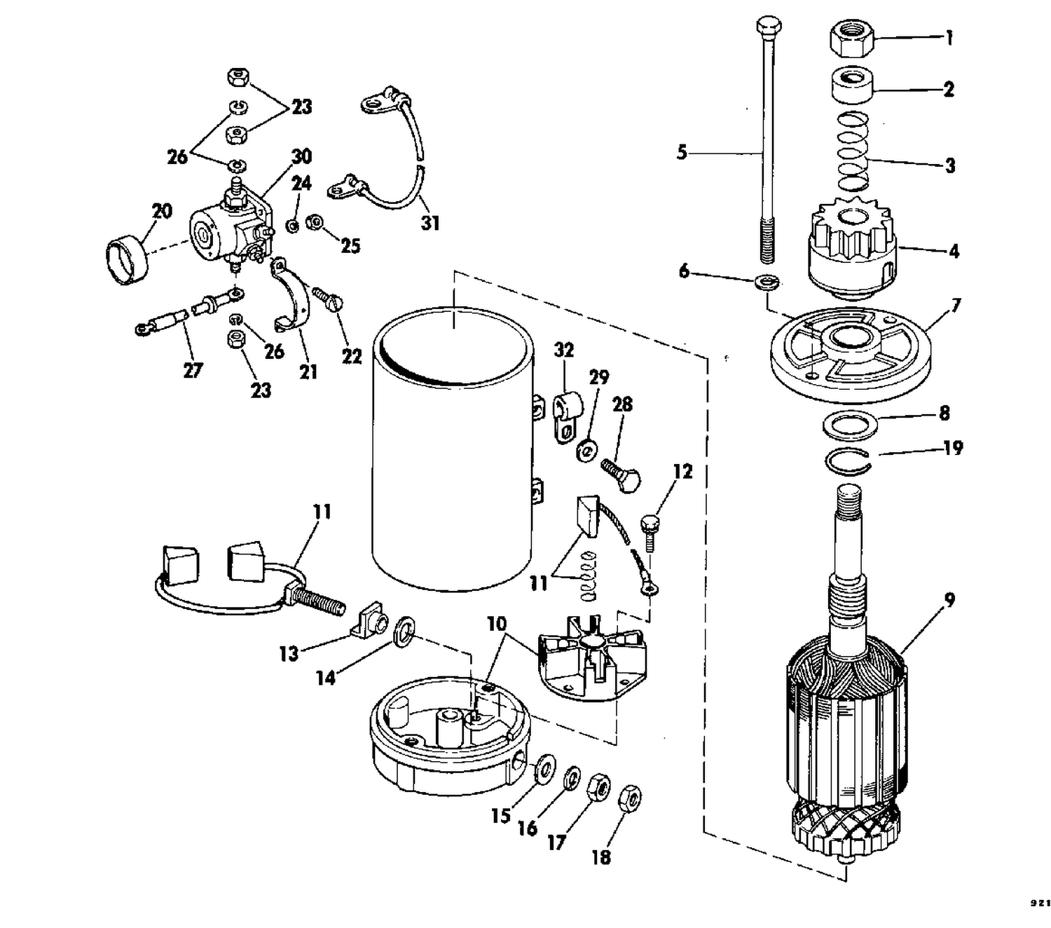 ELECTRIC STARTER AND SOLENOID AMERICAN BOSCH 17916-20-MO30SM