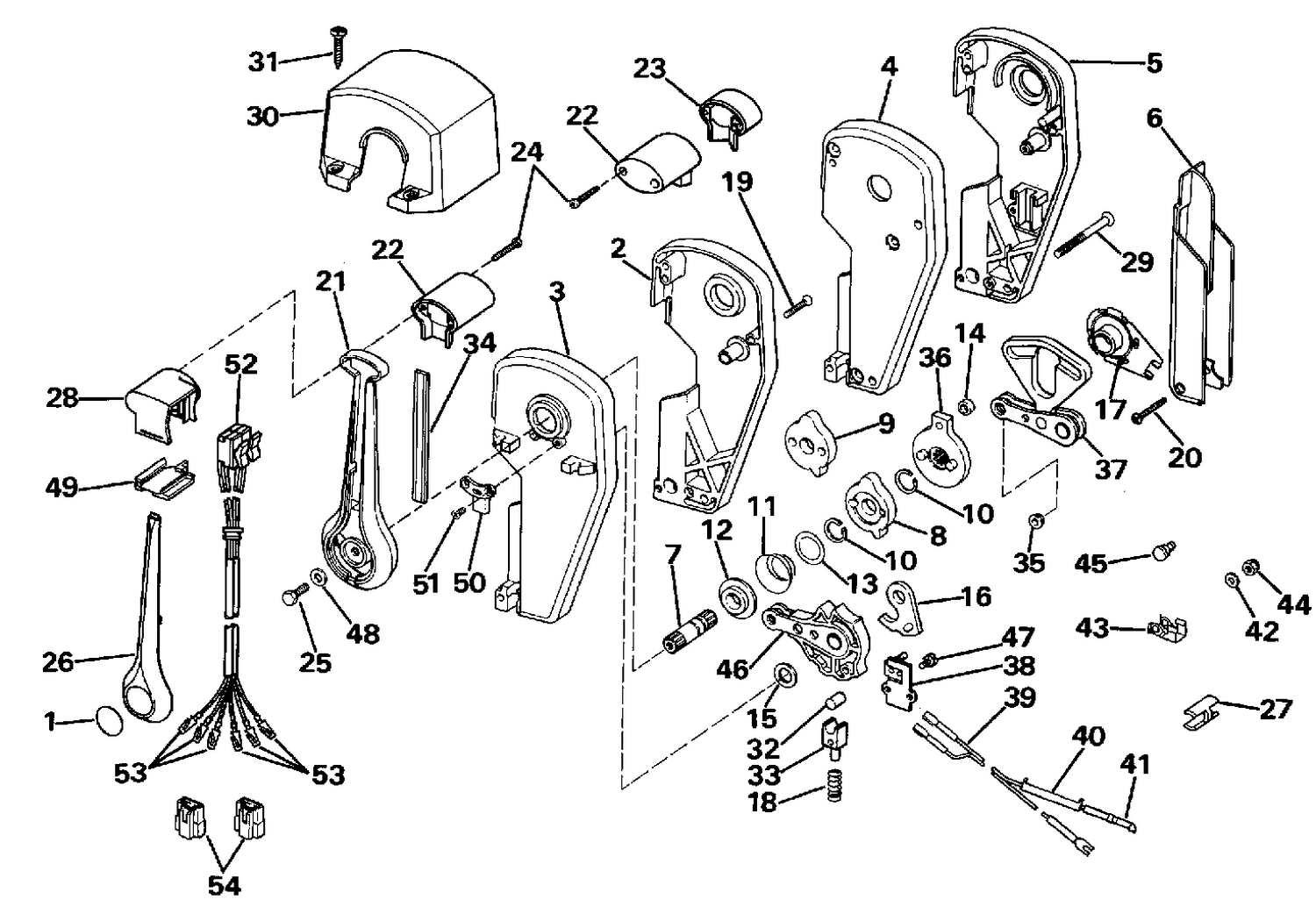 REMOTE CONTROL ASSEMBLY - BINNACLE MOUNT, DUAL LEVER