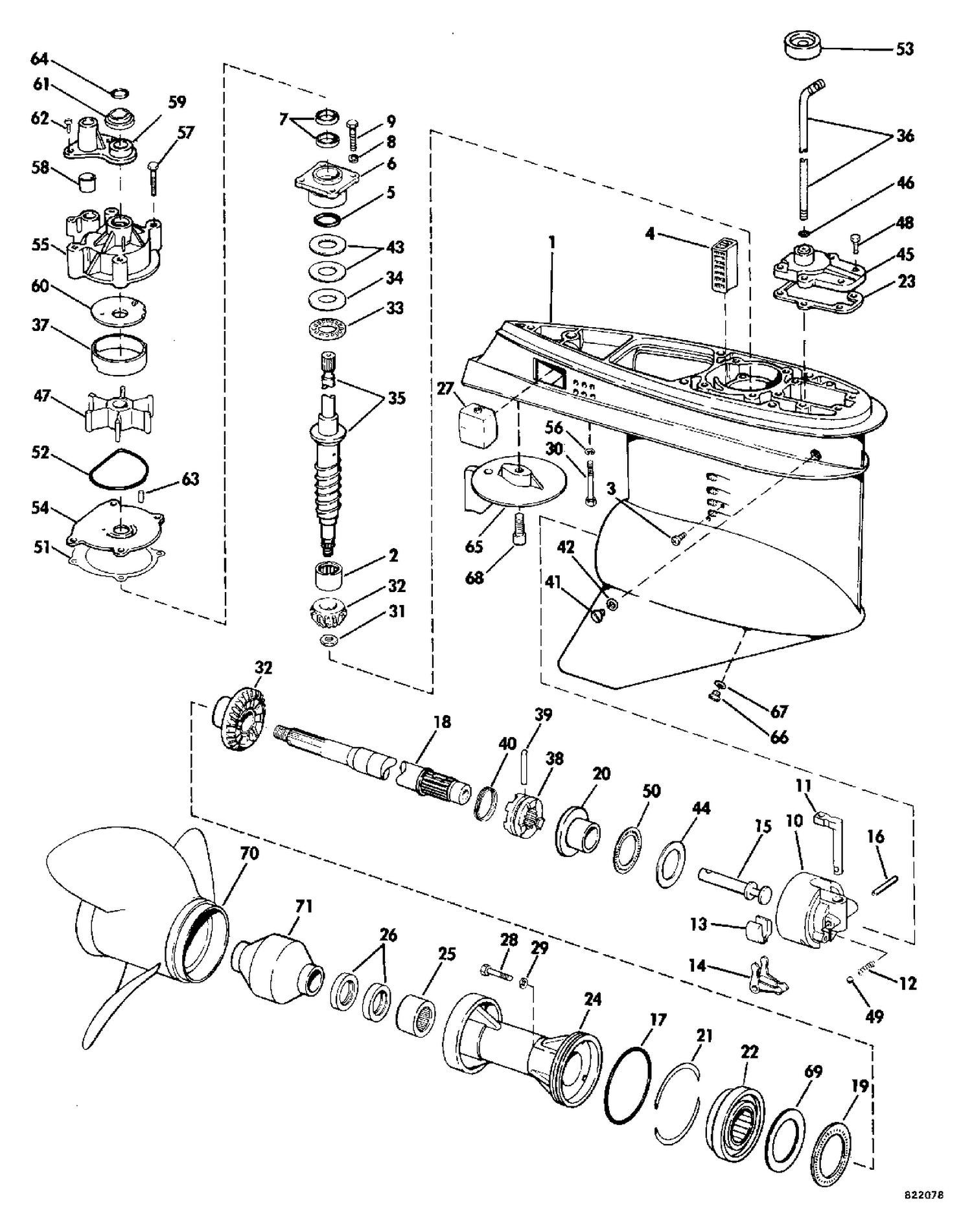 COUNTER ROTATION GEARCASE V-6 MODELS
