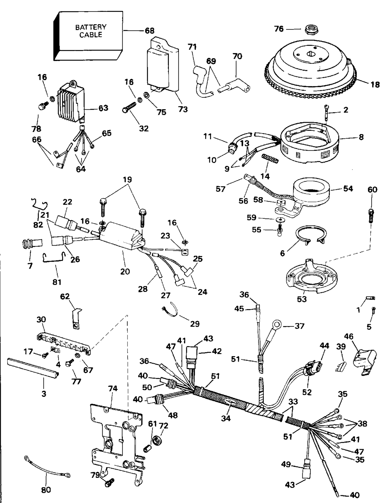 IGNITION SYSTEM - ELECTRIC START 40-50TE - 40TTL MODELS