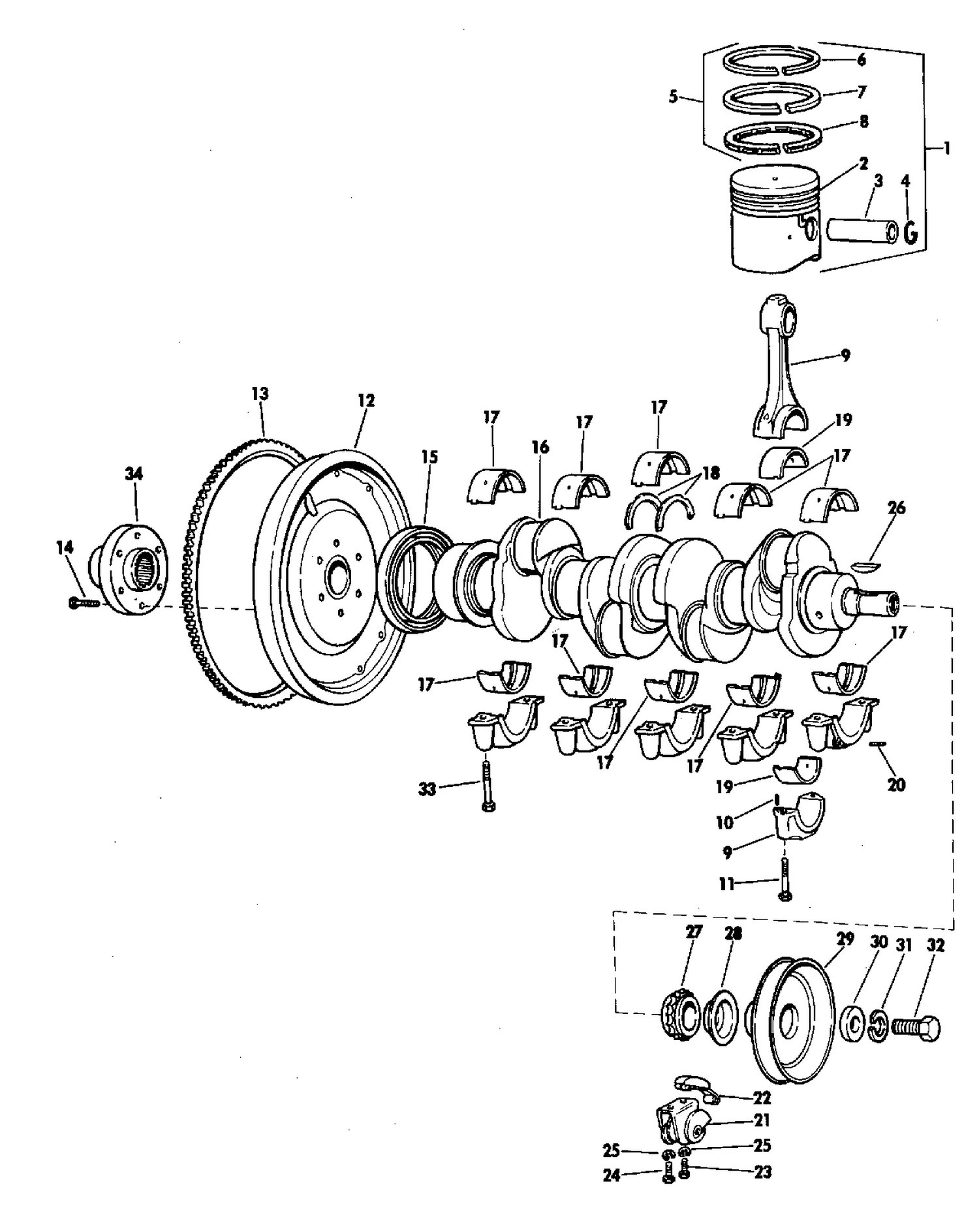 CRANKSHAFT GROUP 80 HP